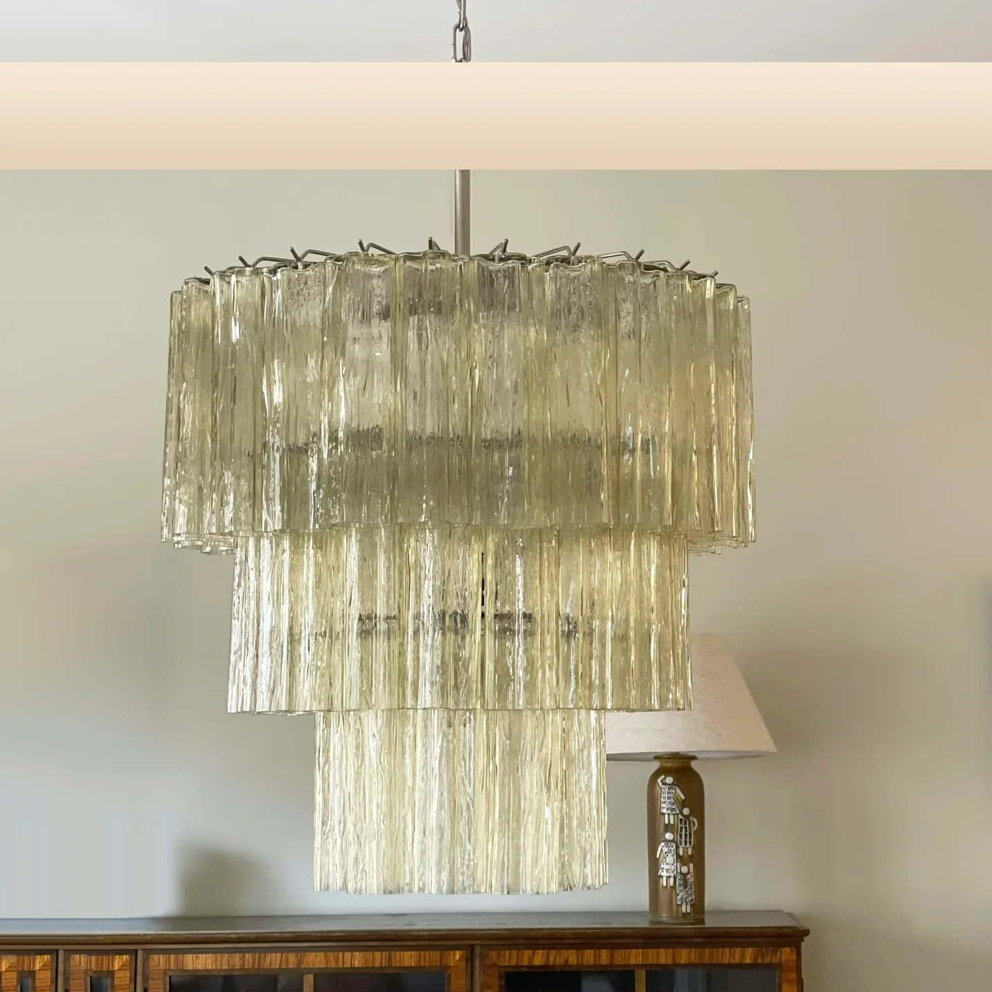 Murano Honey Glass Tube Chandelier - Image 9