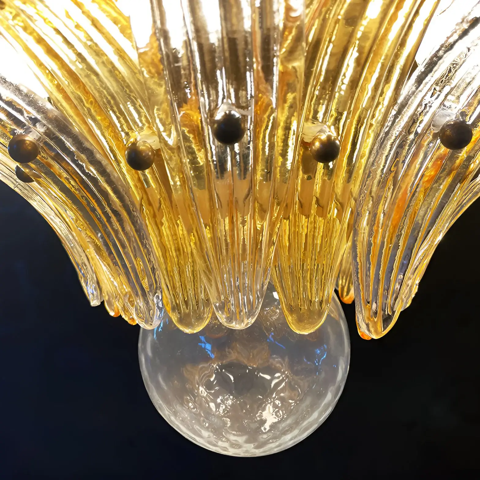 Murano Palmette Amber Trasparent Chandelier - Image 13