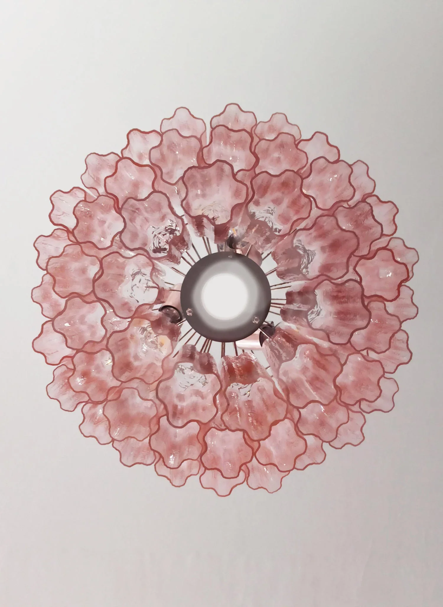 Murano Pink Glass Tube Chandelier - Image 24