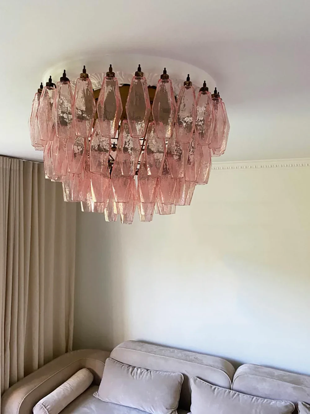 Murano Poliedri Pink Ceiling Light - Image 5