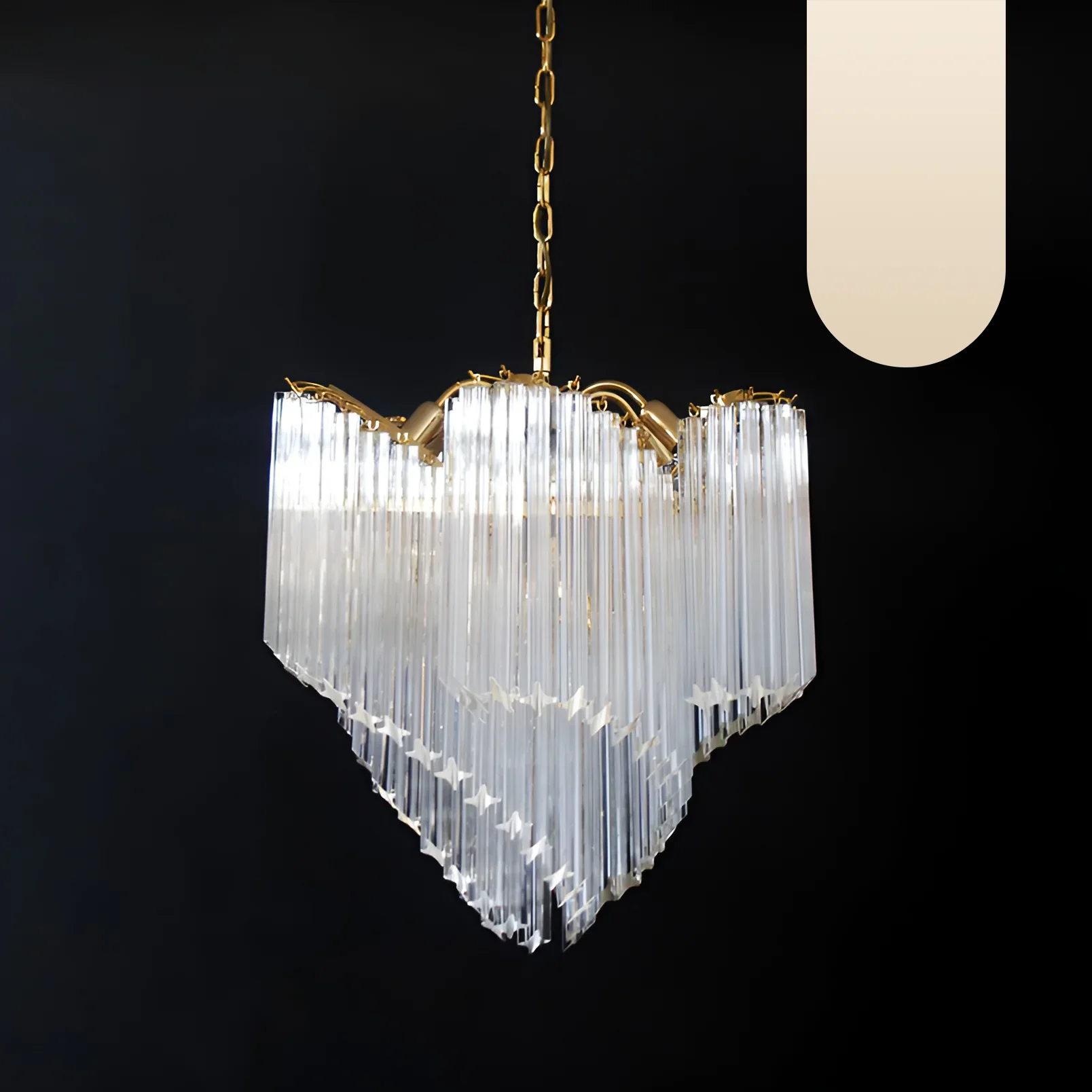 Murano Shaded Trasparent Prism Chandelier - Image 16