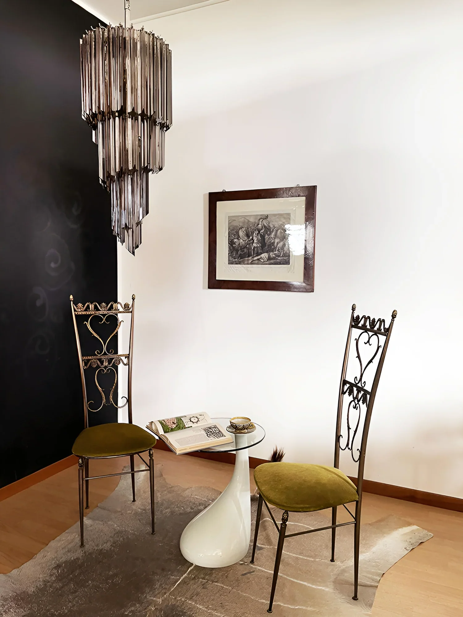 Murano Spiral Prisms Smoked Chandelier - Image 6