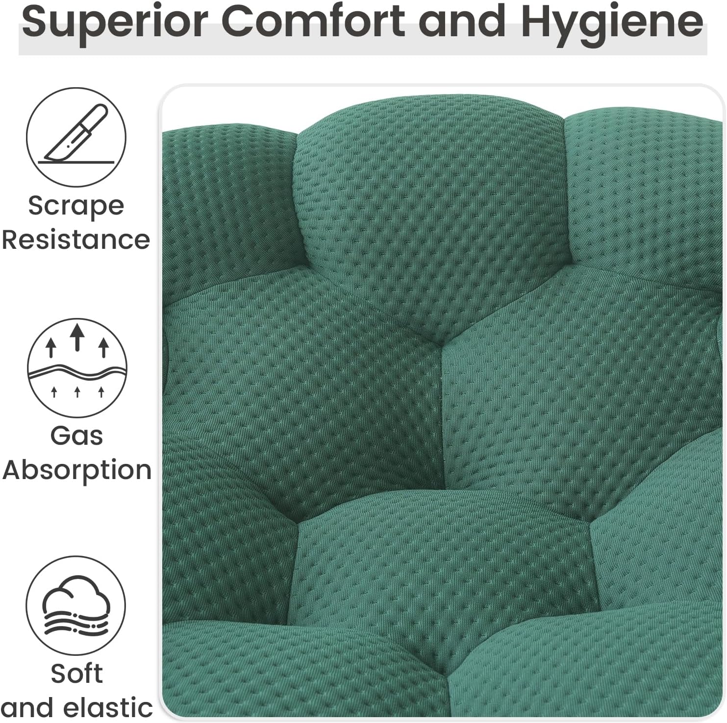 Nuvé® Mitsu Modular Bouclé Cloud Sofa - Dark Green - 2 Seater Sofa - Image 3