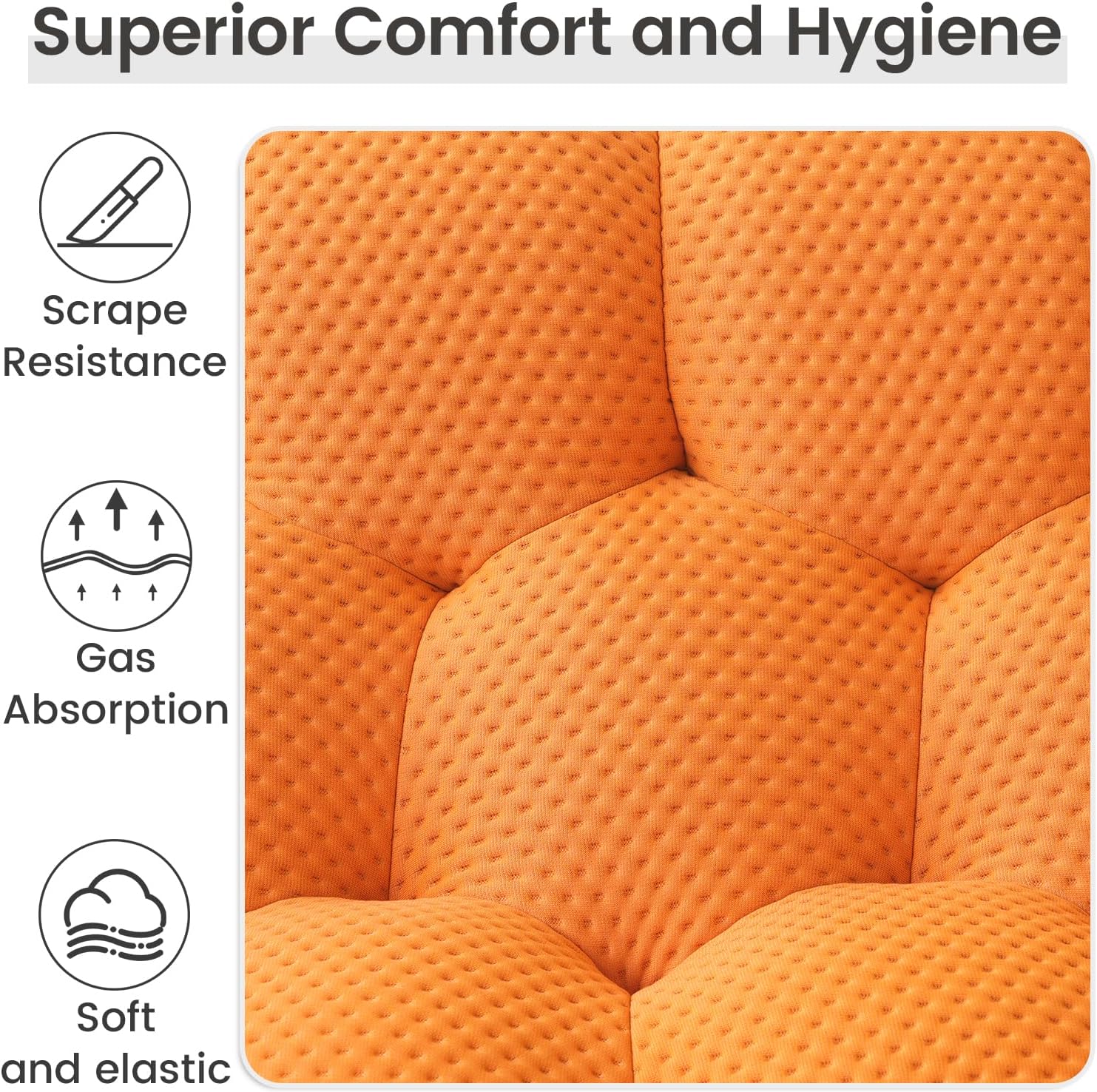 Nuvé® Mitsu Modular Bouclé Cloud Sofa - Orange - 1 + 2 + 3 Seater and Ottoman - Image 5
