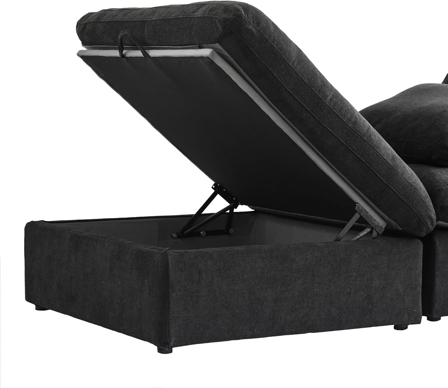 Nuvé® Solace Modular Bouclé Cloud Sofa - Obsidian Black - 4-Seater Sofa - Image 5