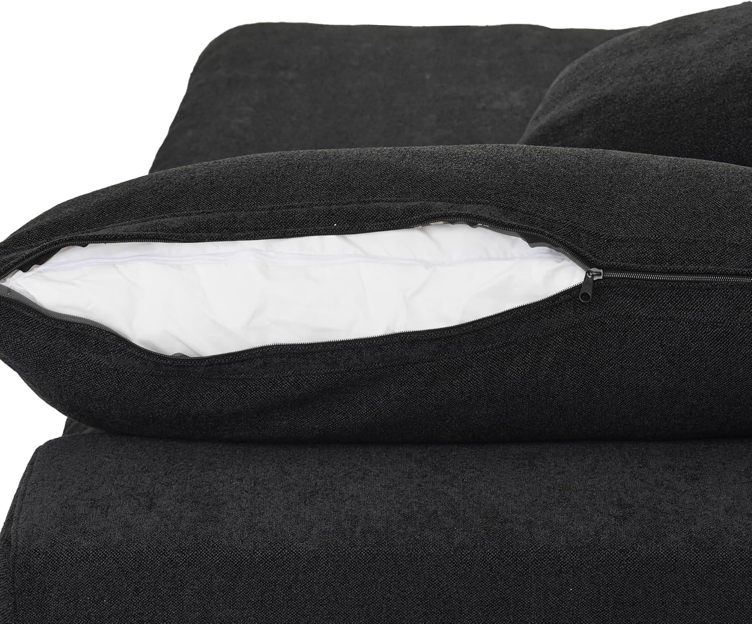 Nuvé® Solace Modular Bouclé Cloud Sofa - Obsidian Black - 6-Seater Corner Sectional + 2 Ottomans - Image 4