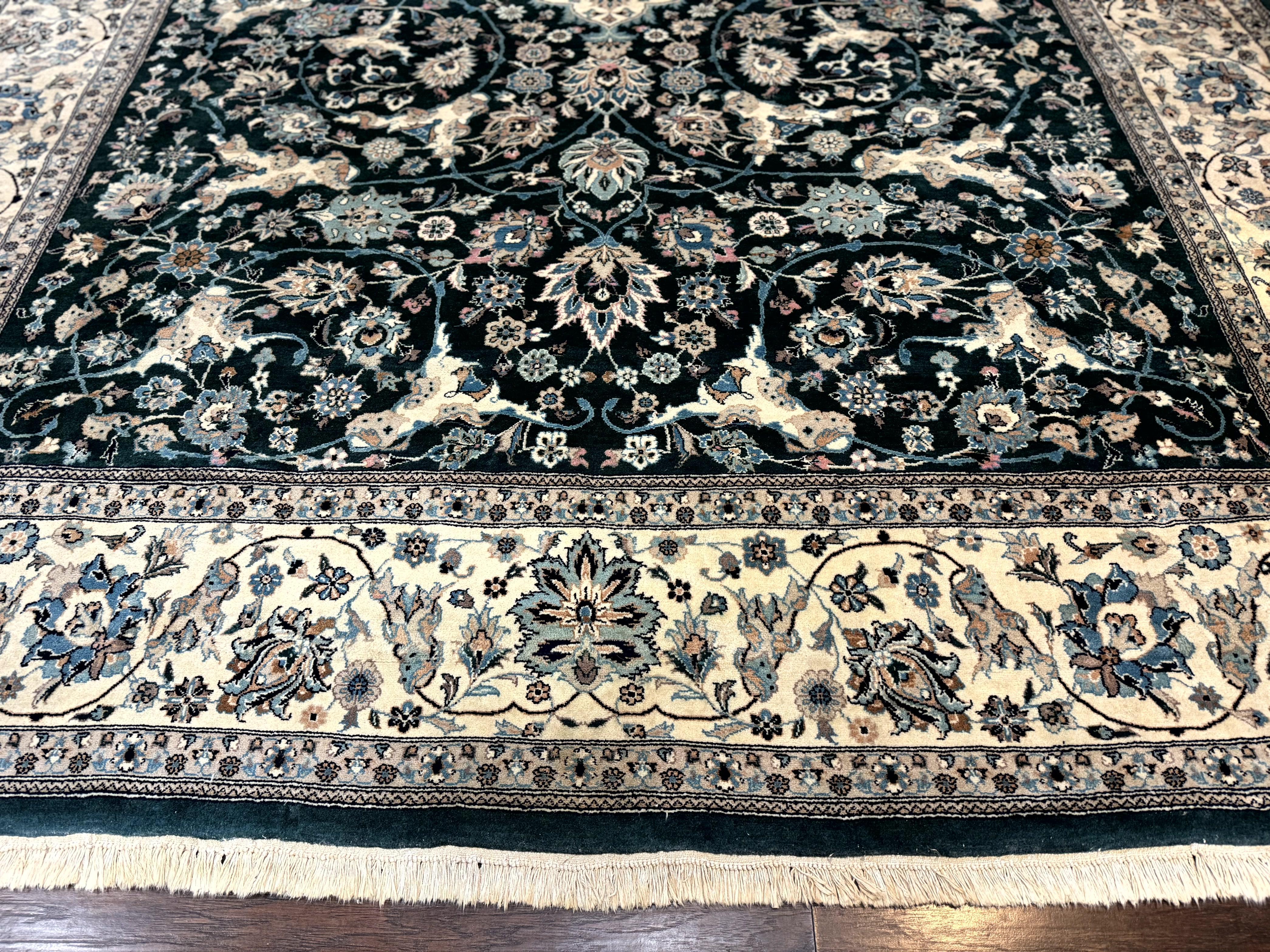 Pak Persian Rug 9x12, Dark Green, Floral Allover - Image 5