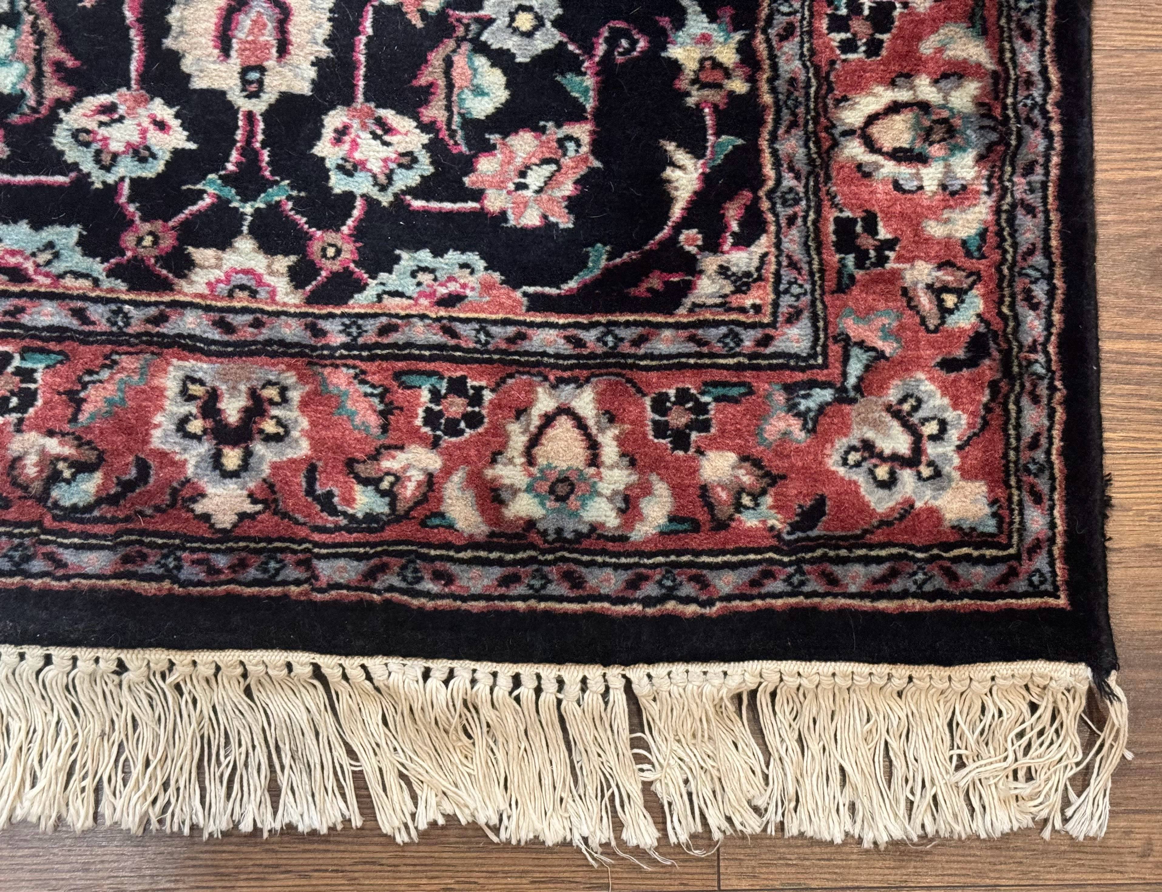 Pak Persian Runner Rug 2.8 x 10, Dark Blue, Floral Allover, Wool - Image 9