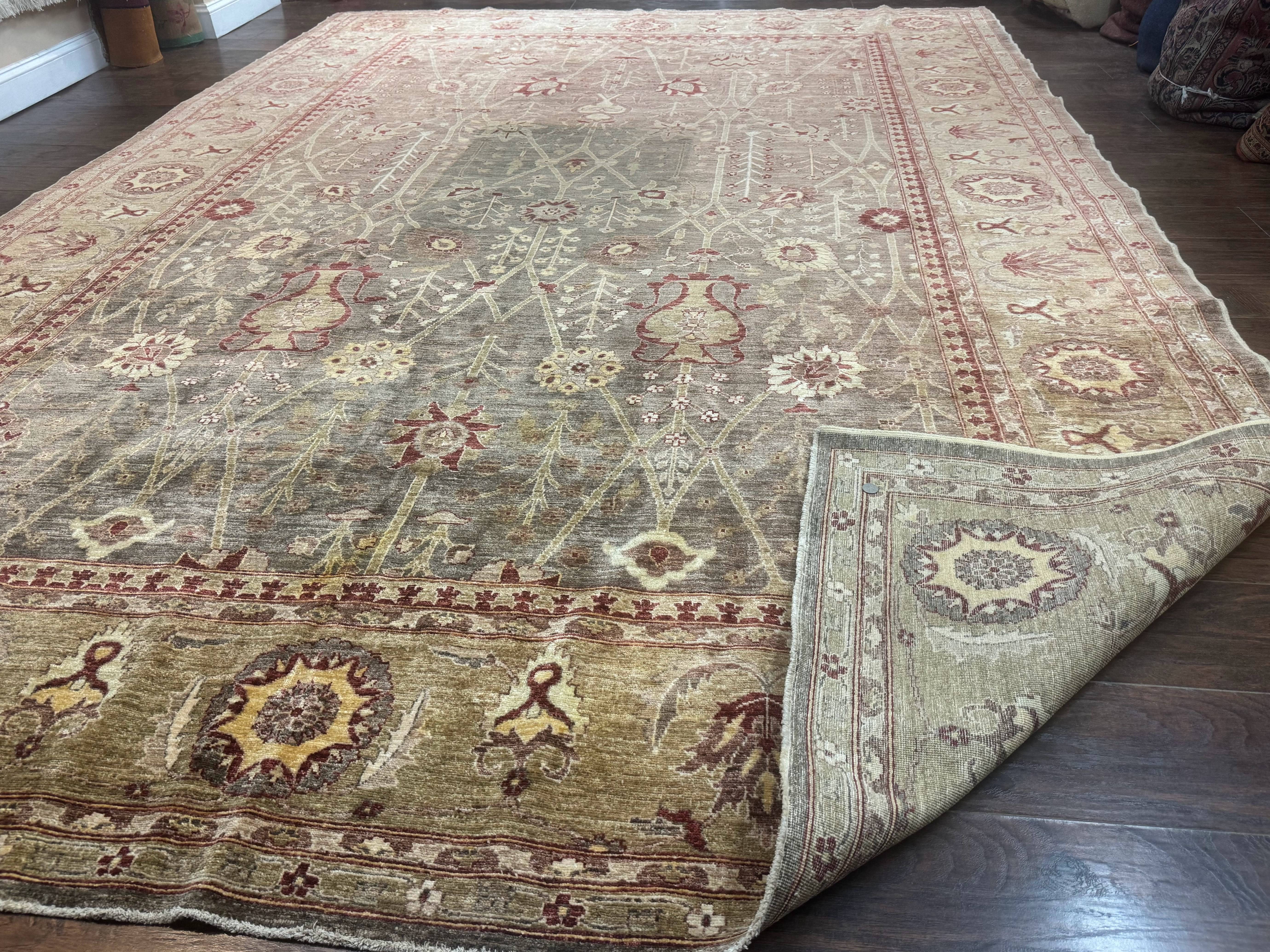 Pakistani Rug 10x14, Large Peshawar Chobi Carpet - Image 9