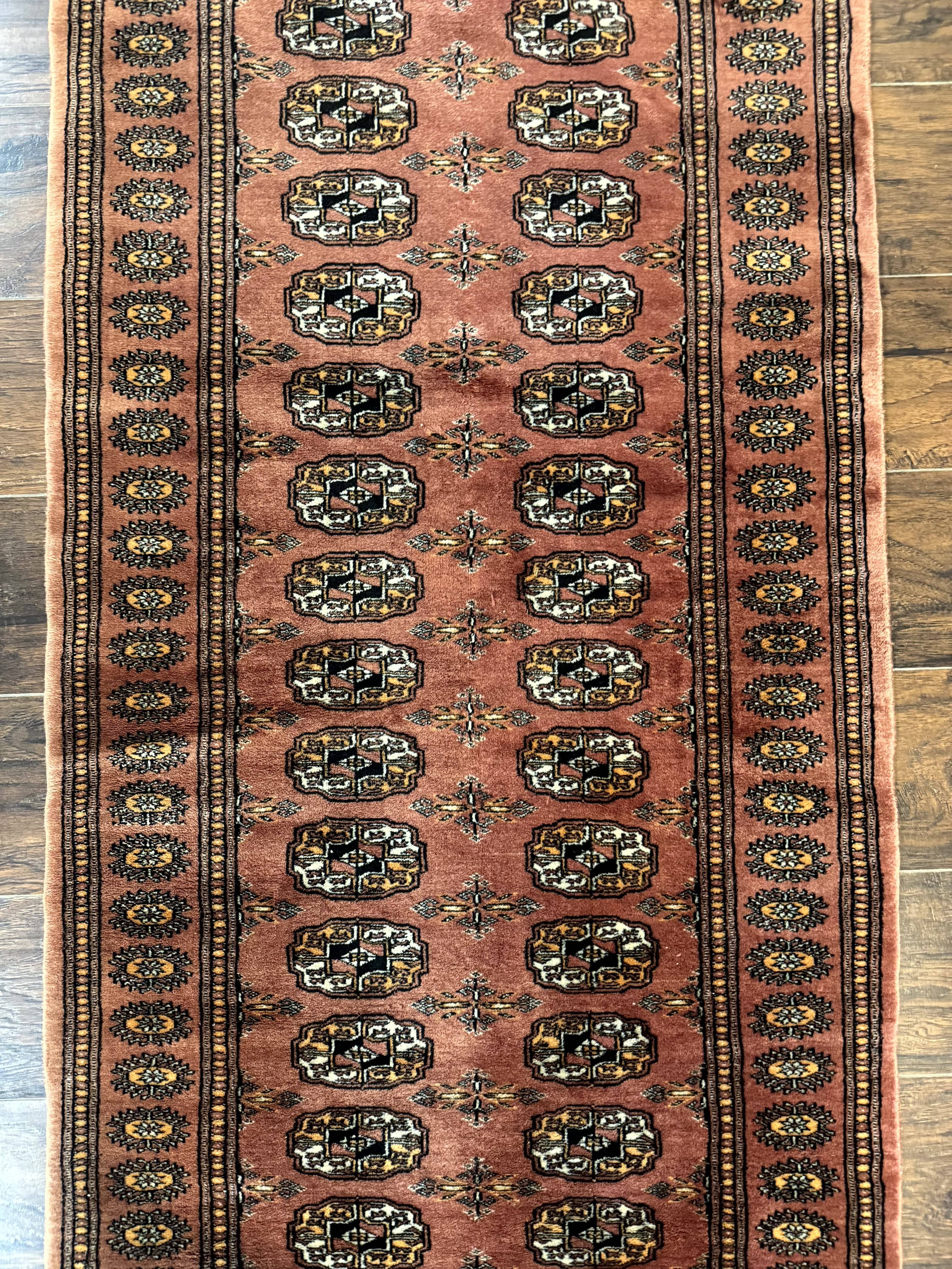 Pakistani Turkoman Bokhara Runner Rug 2.8 x 12, Oriental Runner for Hallway - Image 7