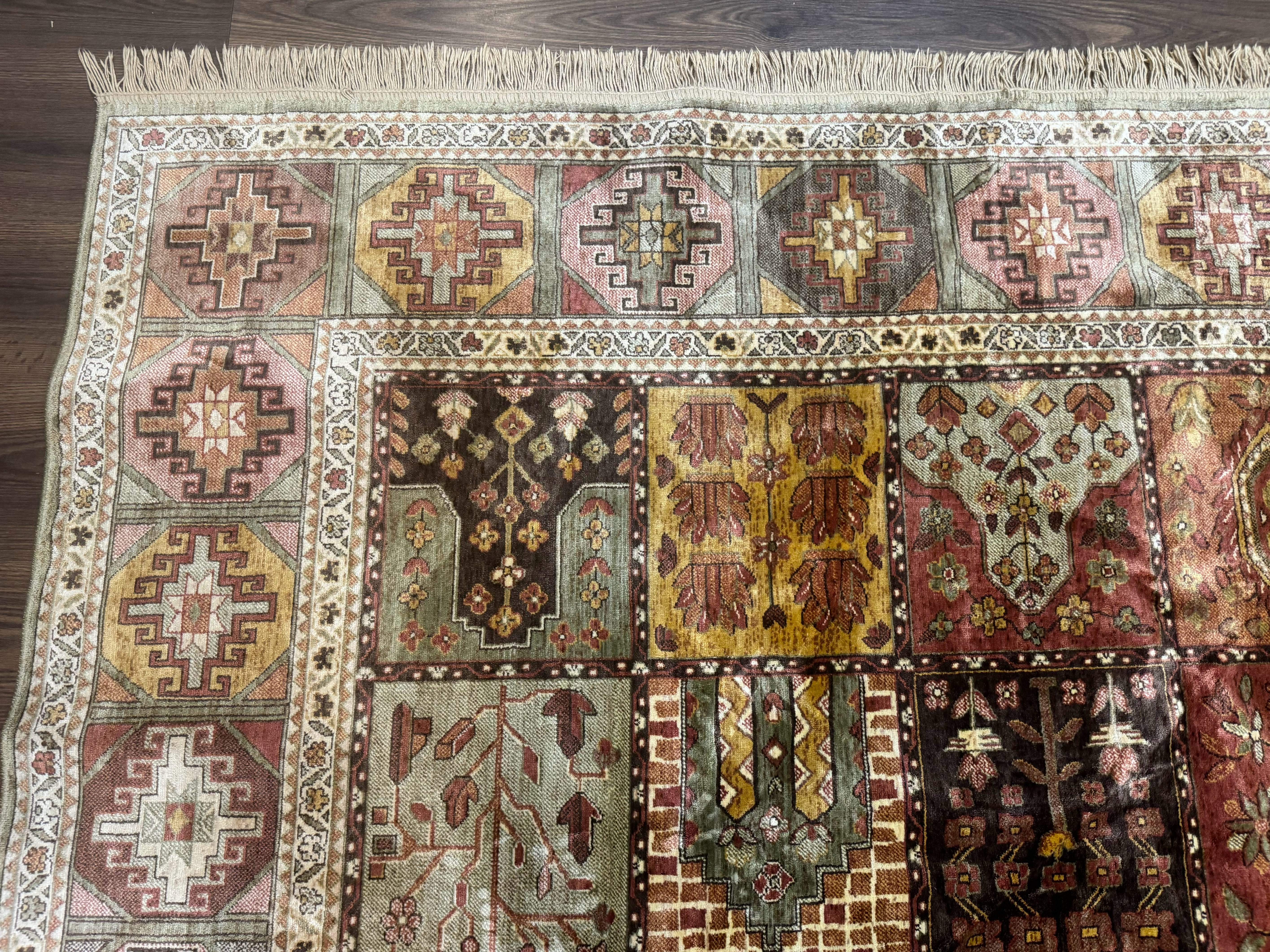 Panel Design Rug 8 x 10.6, Oriental Carpet, Belgium Power Loomed Rug - Image 6