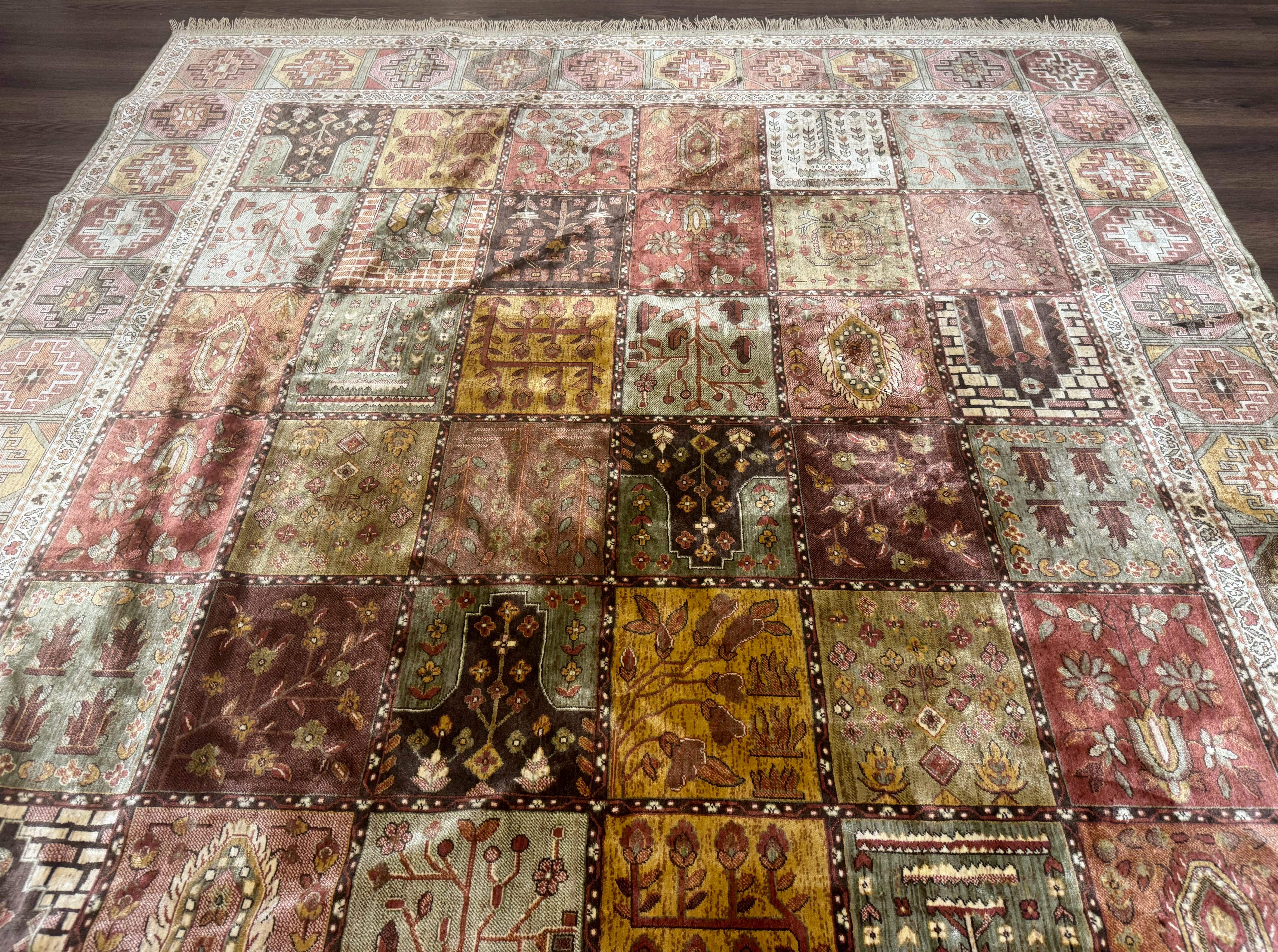 Panel Design Rug 8 x 10.6, Oriental Carpet, Belgium Power Loomed Rug - Image 7