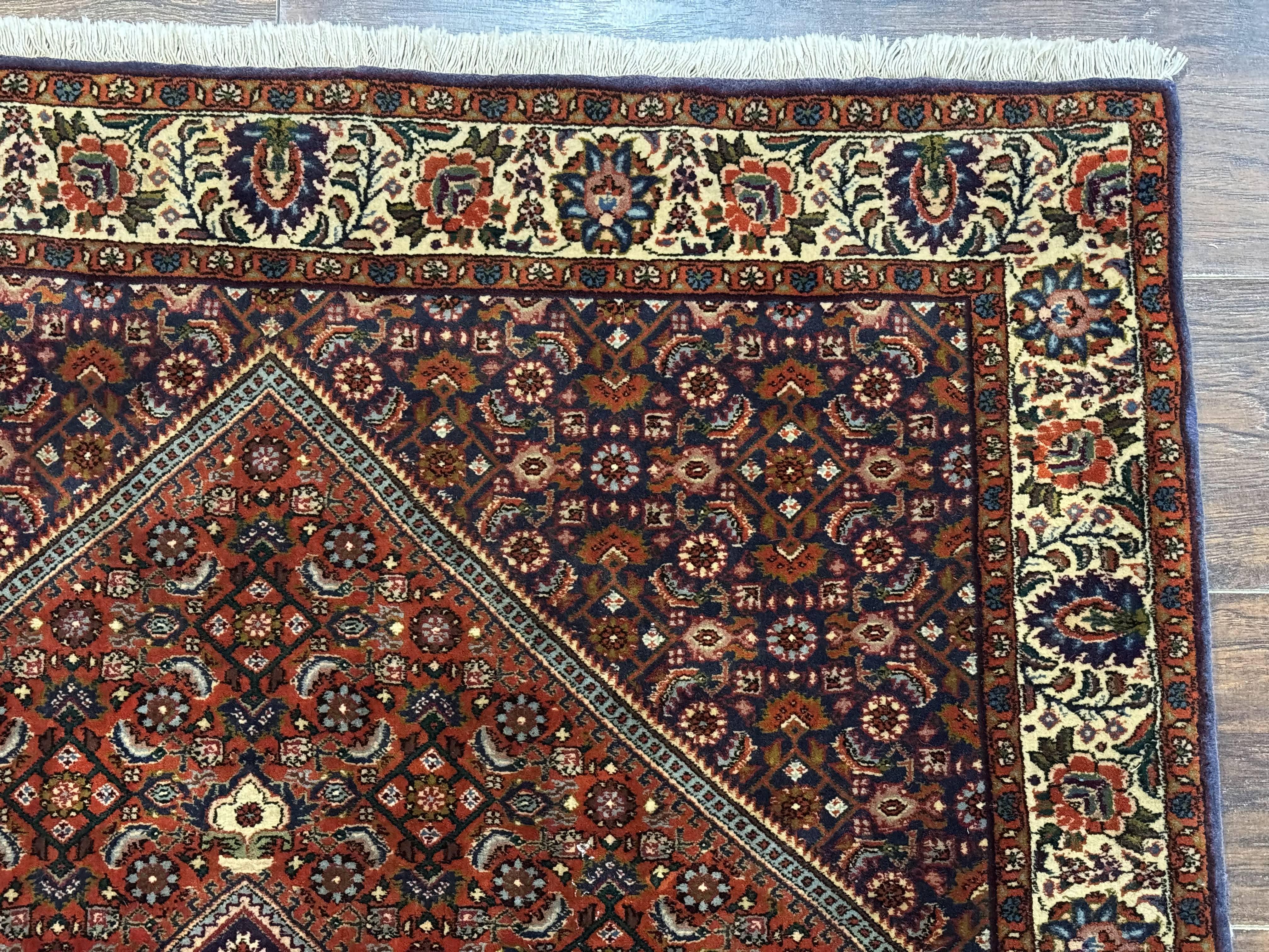 Persian Bidjar Rug 4x5, Fine 290 KPSI, Herati Pattern - Image 7