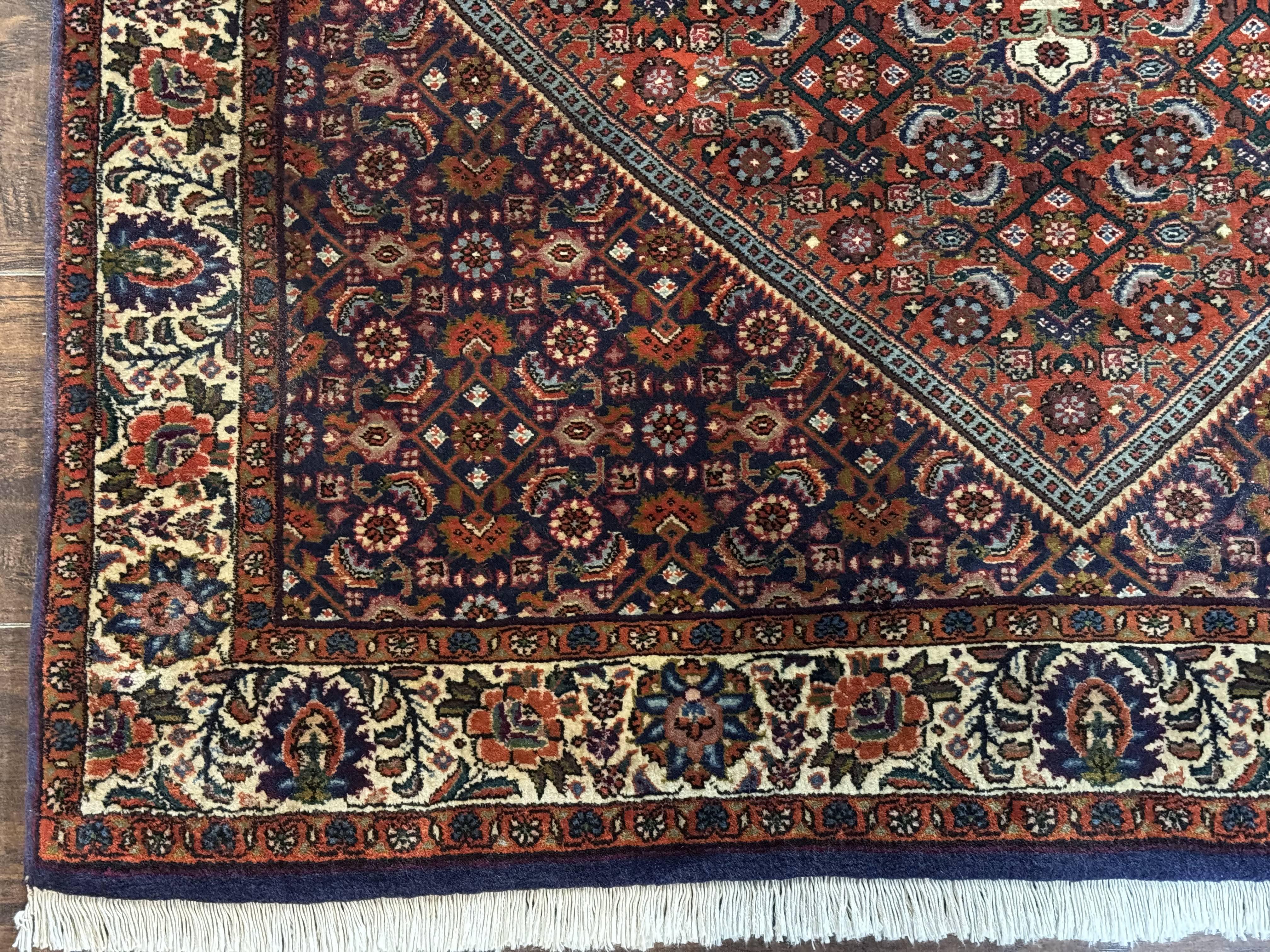 Persian Bidjar Rug 4x5, Fine 290 KPSI, Herati Pattern - Image 8