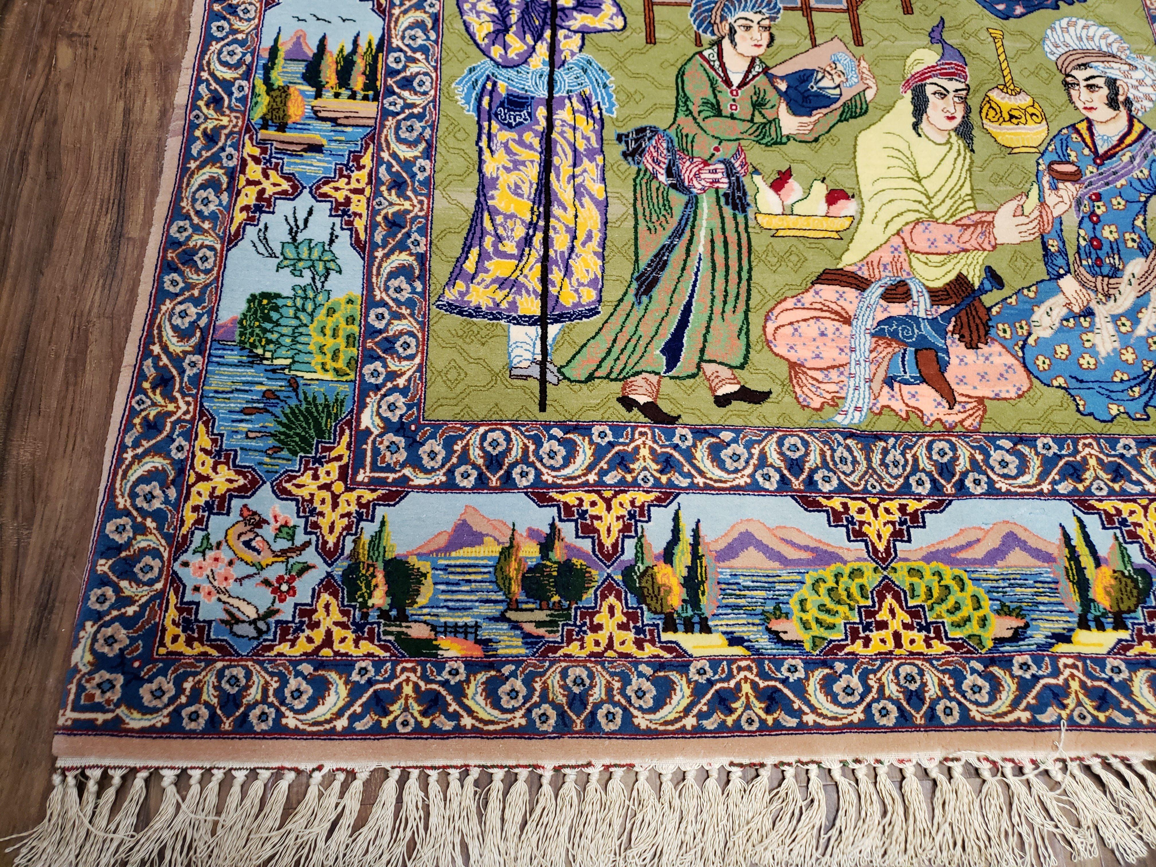 Persian Isfahan Pictorial Rug 3x5 – Kork Wool on Silk - Image 8