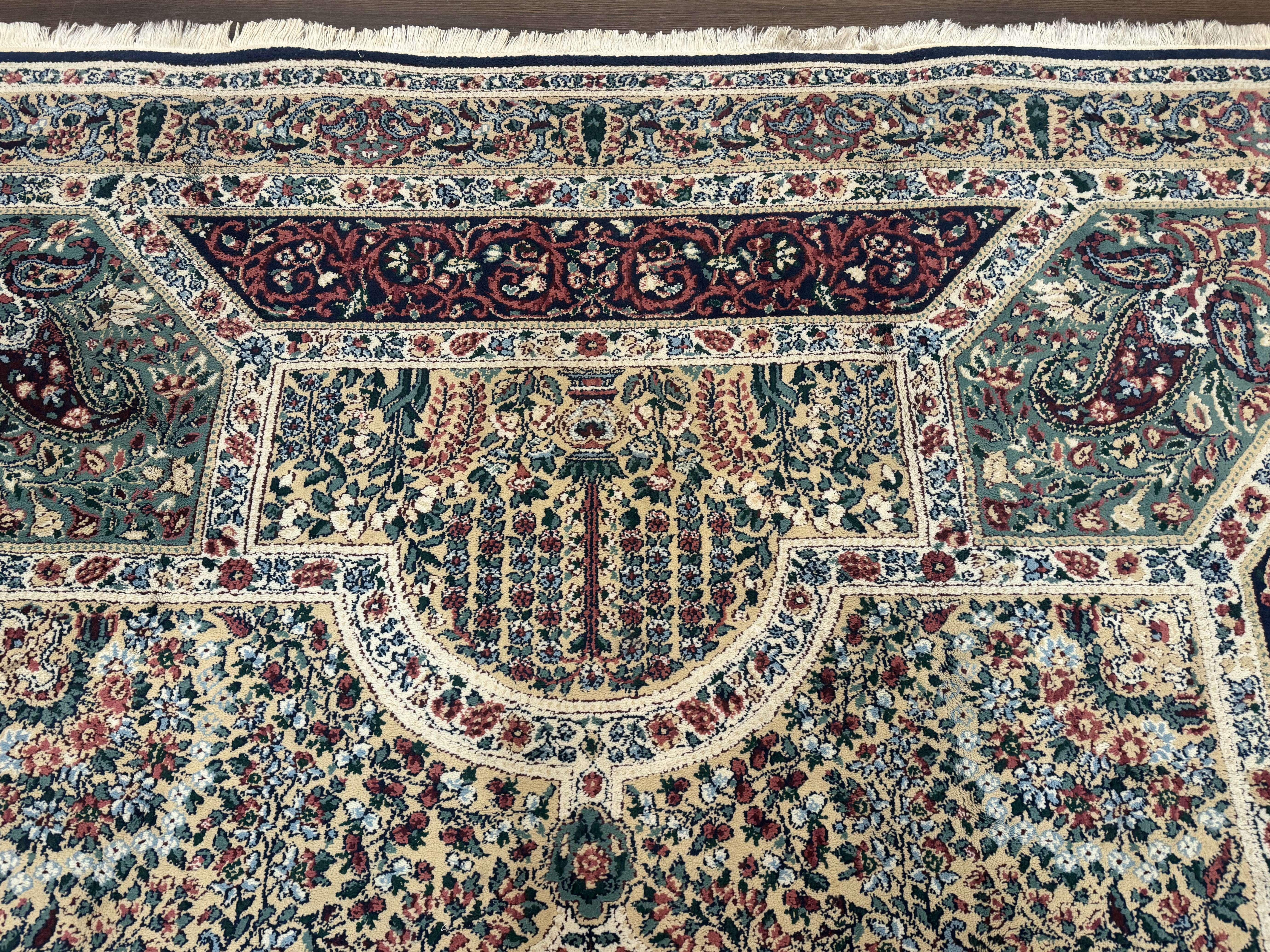 Persian Rug 8x11, Belgium Power Loomed Rug, Kirman Lavar Floral Design, Vintage Rug - Image 3