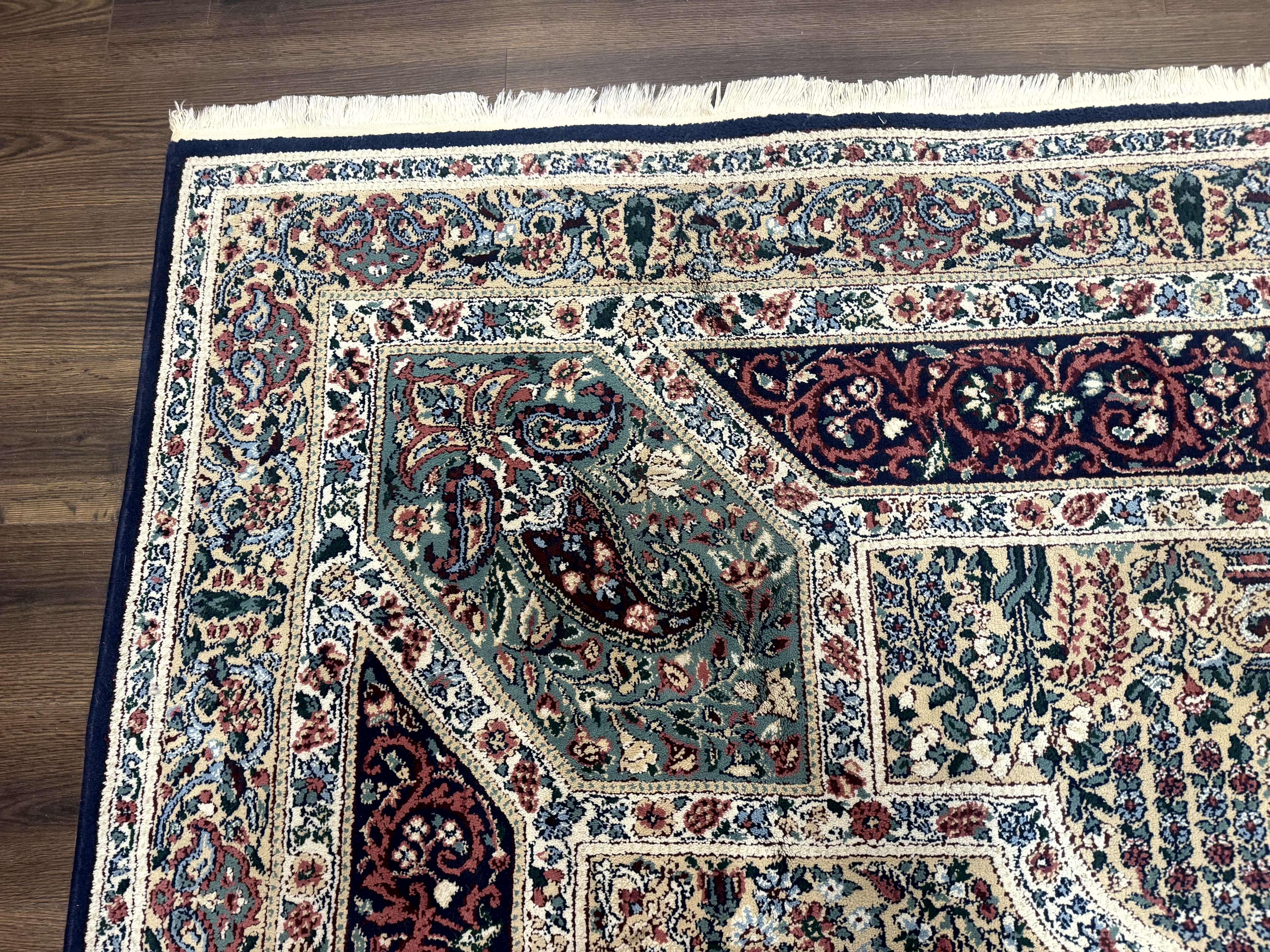 Persian Rug 8x11, Belgium Power Loomed Rug, Kirman Lavar Floral Design, Vintage Rug - Image 6