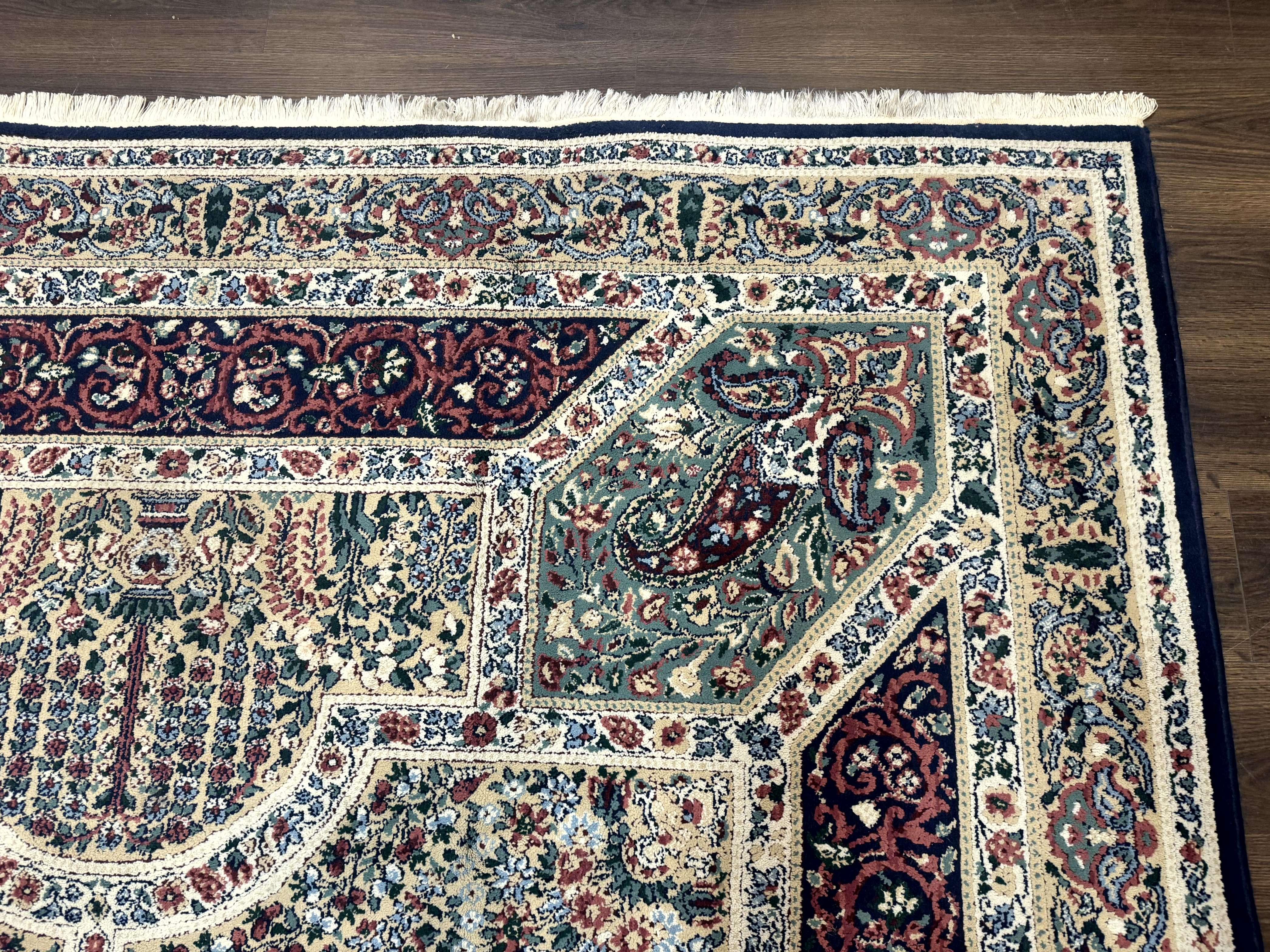 Persian Rug 8x11, Belgium Power Loomed Rug, Kirman Lavar Floral Design, Vintage Rug - Image 7