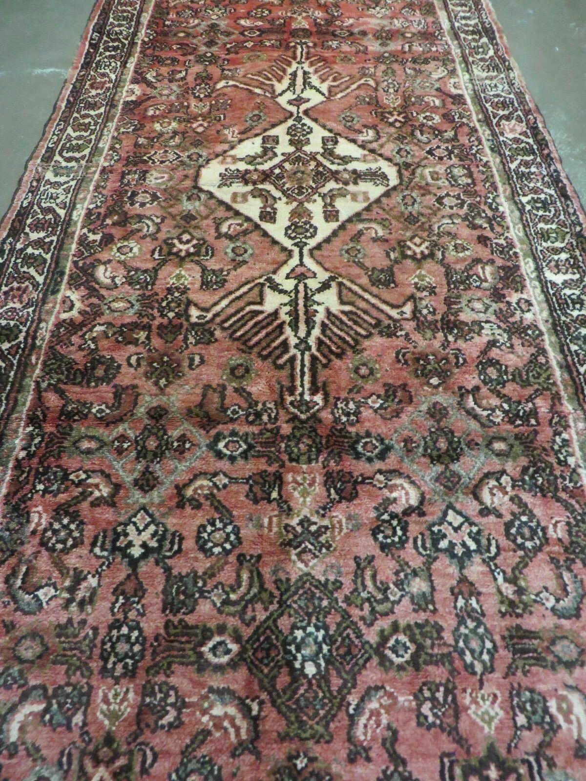 Persian Runner Rug 3.8 x 10, Red, Vintage - Image 11