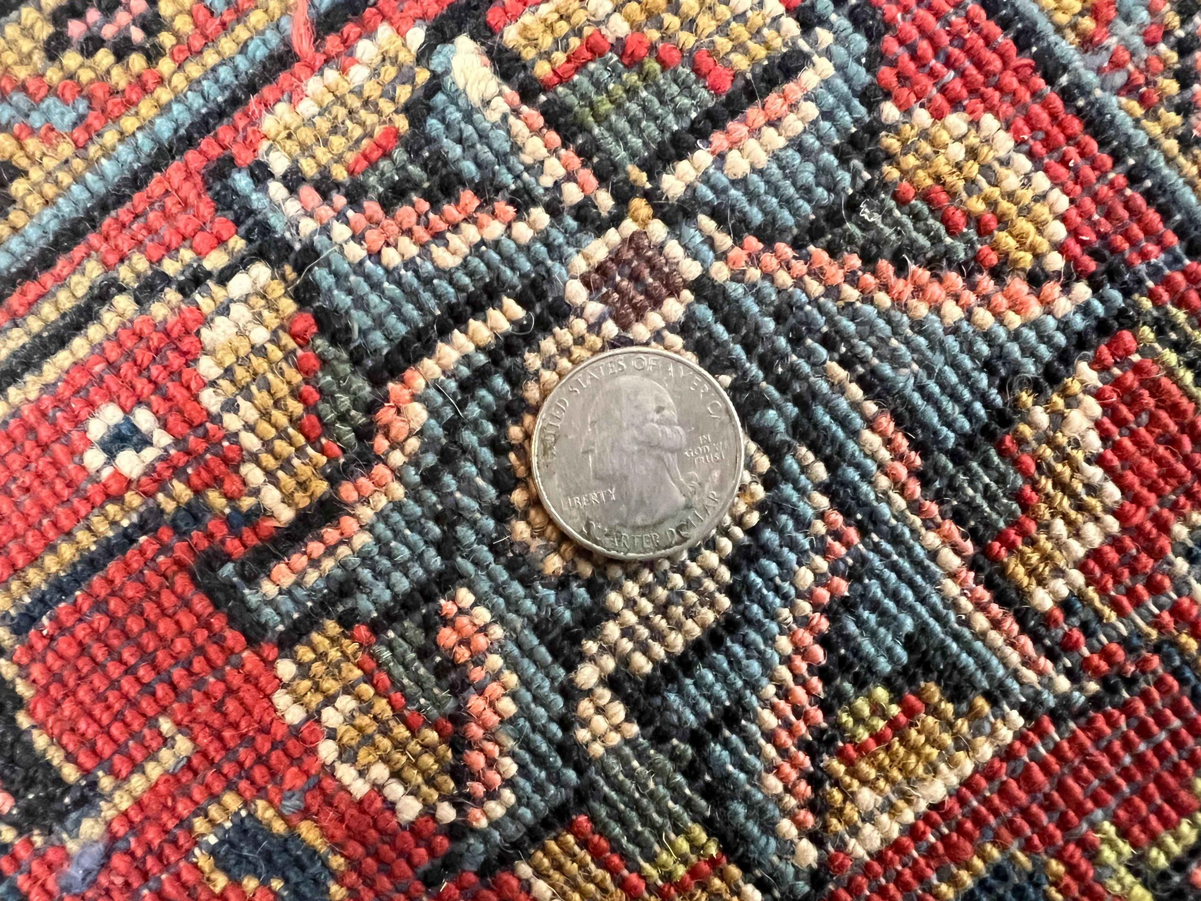 Persian Sarouk Rug 8x12, Wool Hand Knotted Antique Carpet, Floral Medallion, Cream Red, Traditional Oriental Rug - Image 11