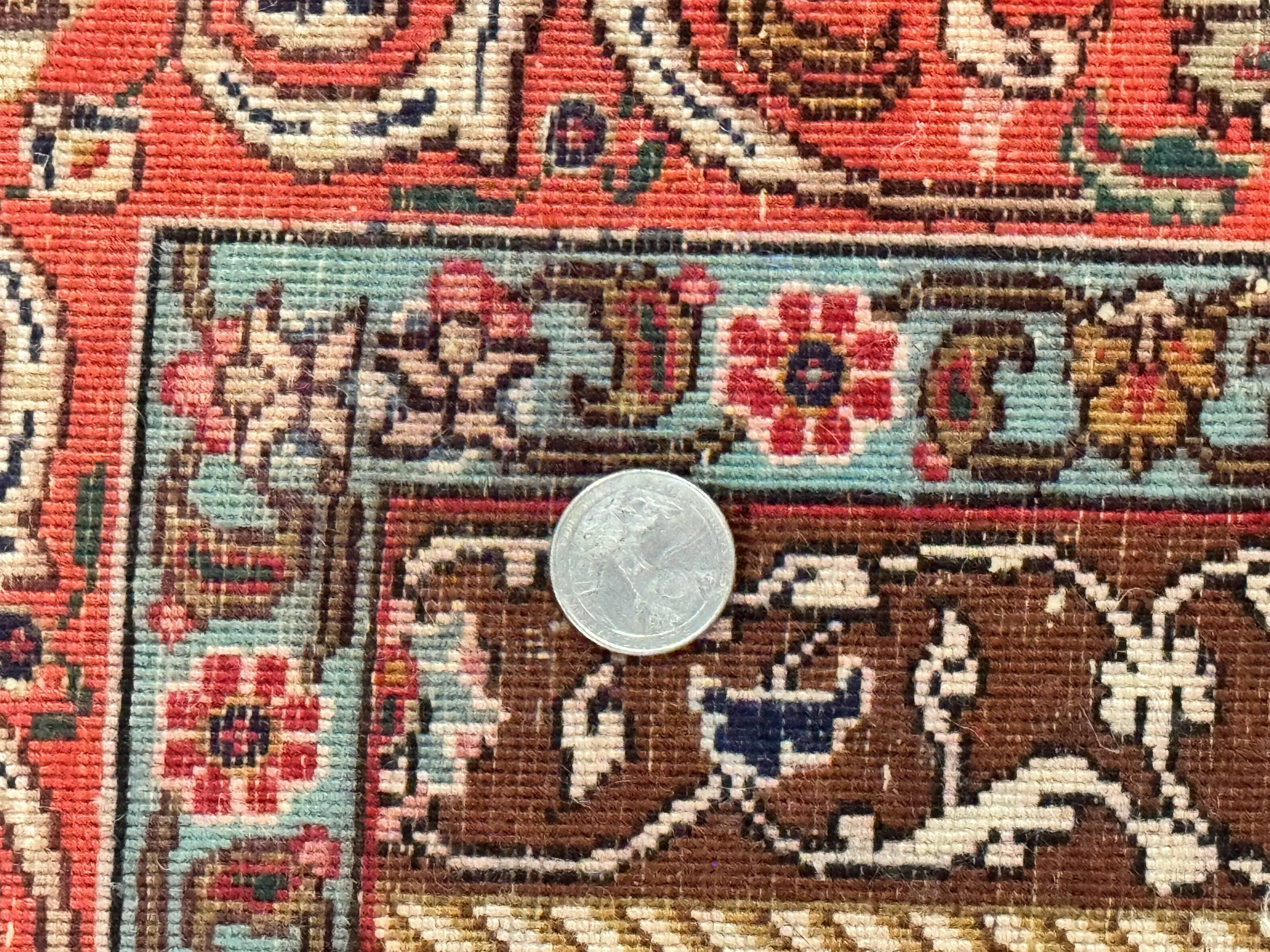 Persian Tabriz Rug 3x4, Navy Blue, Birds, Floral, Prayer Rug, Handmade Wool Rug, Finely Hand Knotted 325 KPSI - Image 10
