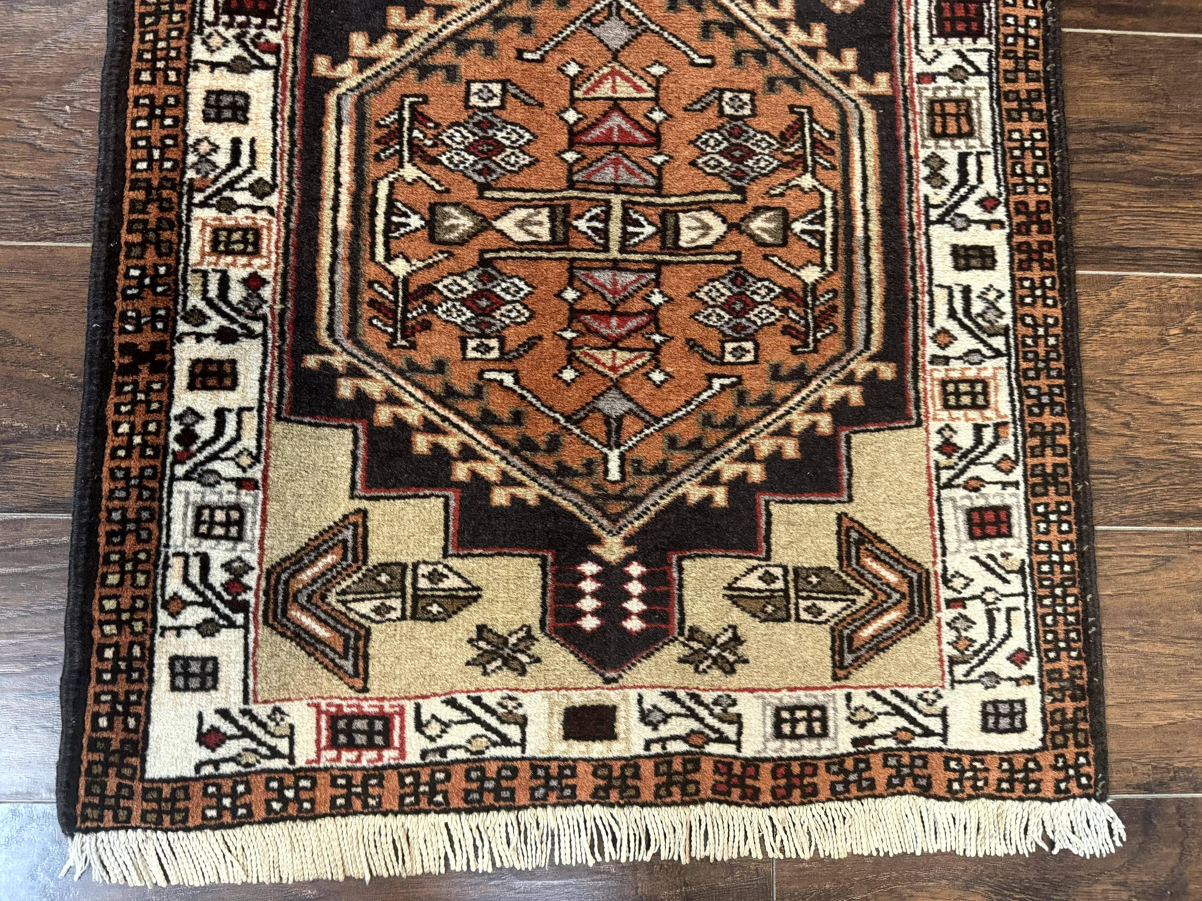 Persian Tribal Runner Rug 2.4 x 9.4, Geometric Medallions, Sarab Runner - Image 5