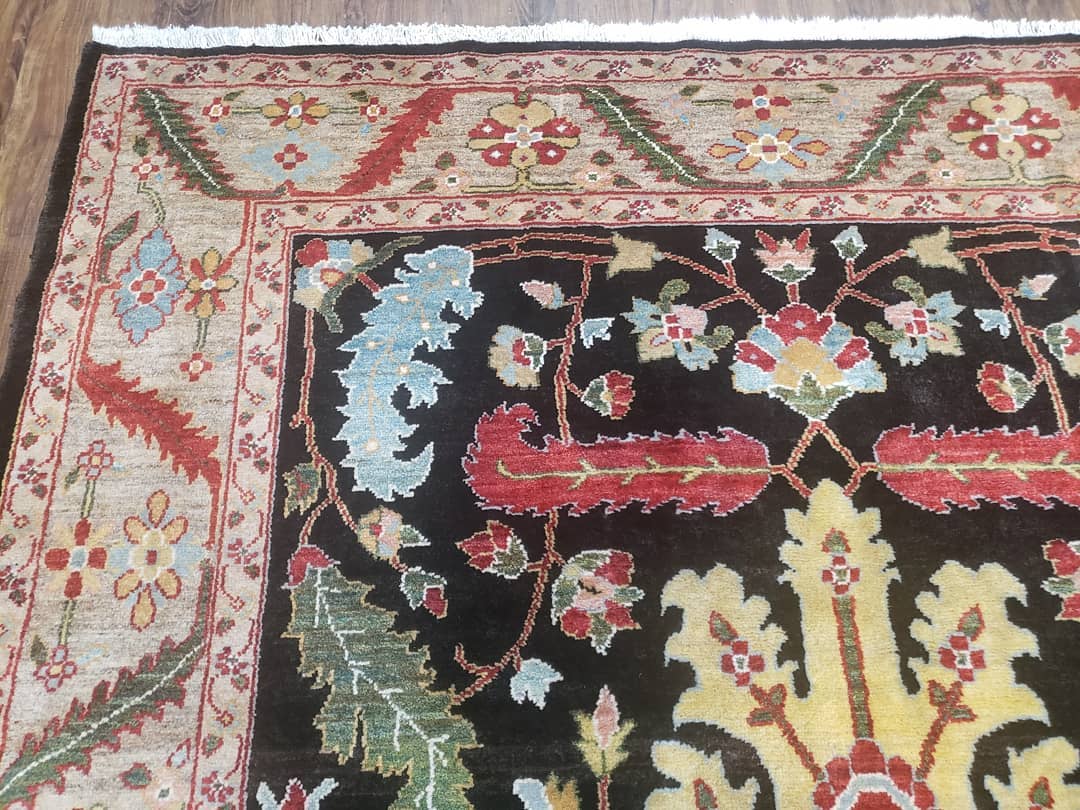 Peshawar Rug, 6x9 Rug, Hand Knotted Wool Area Rug, Black and Silver Rug, Unique Oriental Carpet, Handmade, Medium Sized Rug, Persian Rug - Image 4