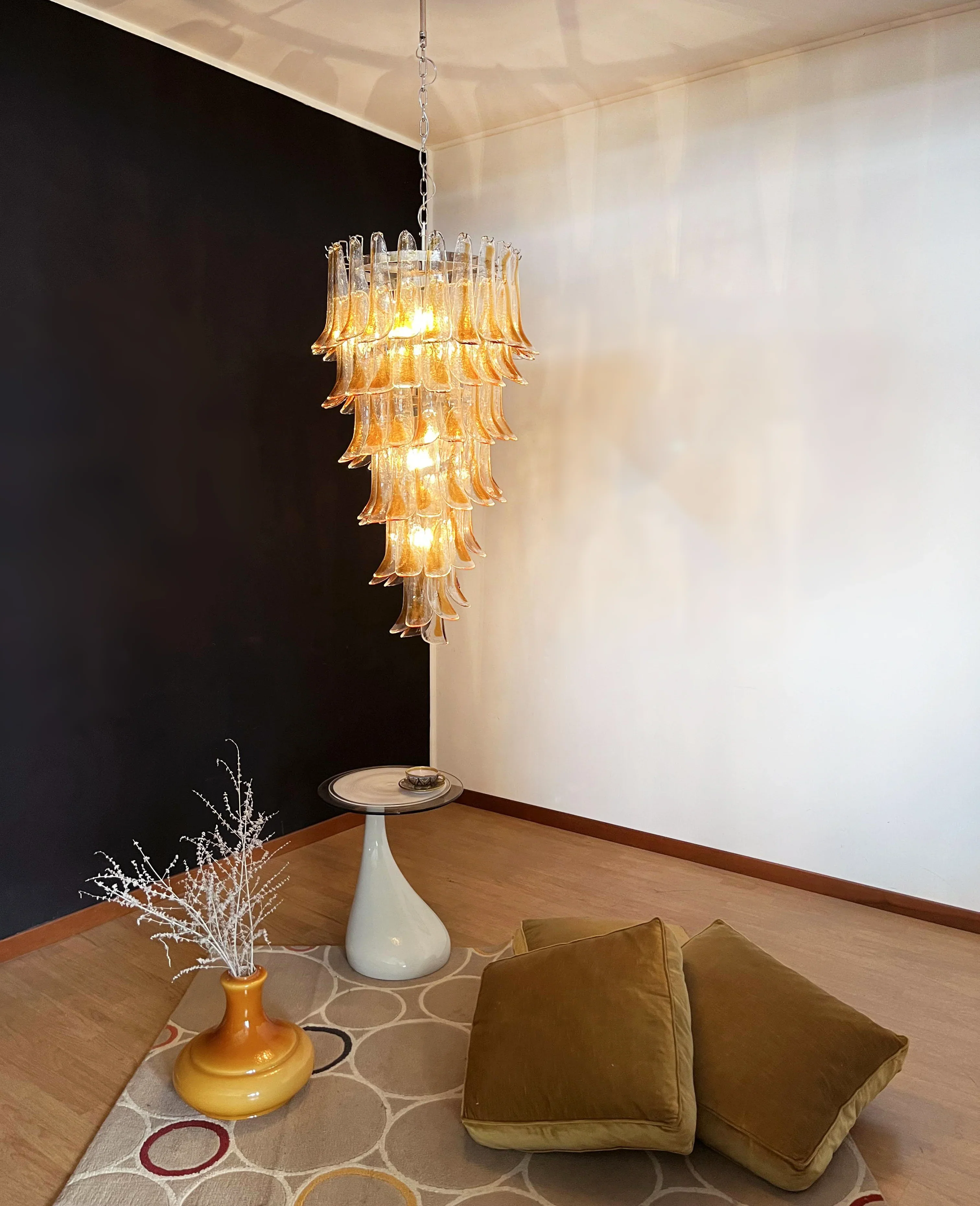 Petals Spiral Murano Transparent Chandelier - Image 4
