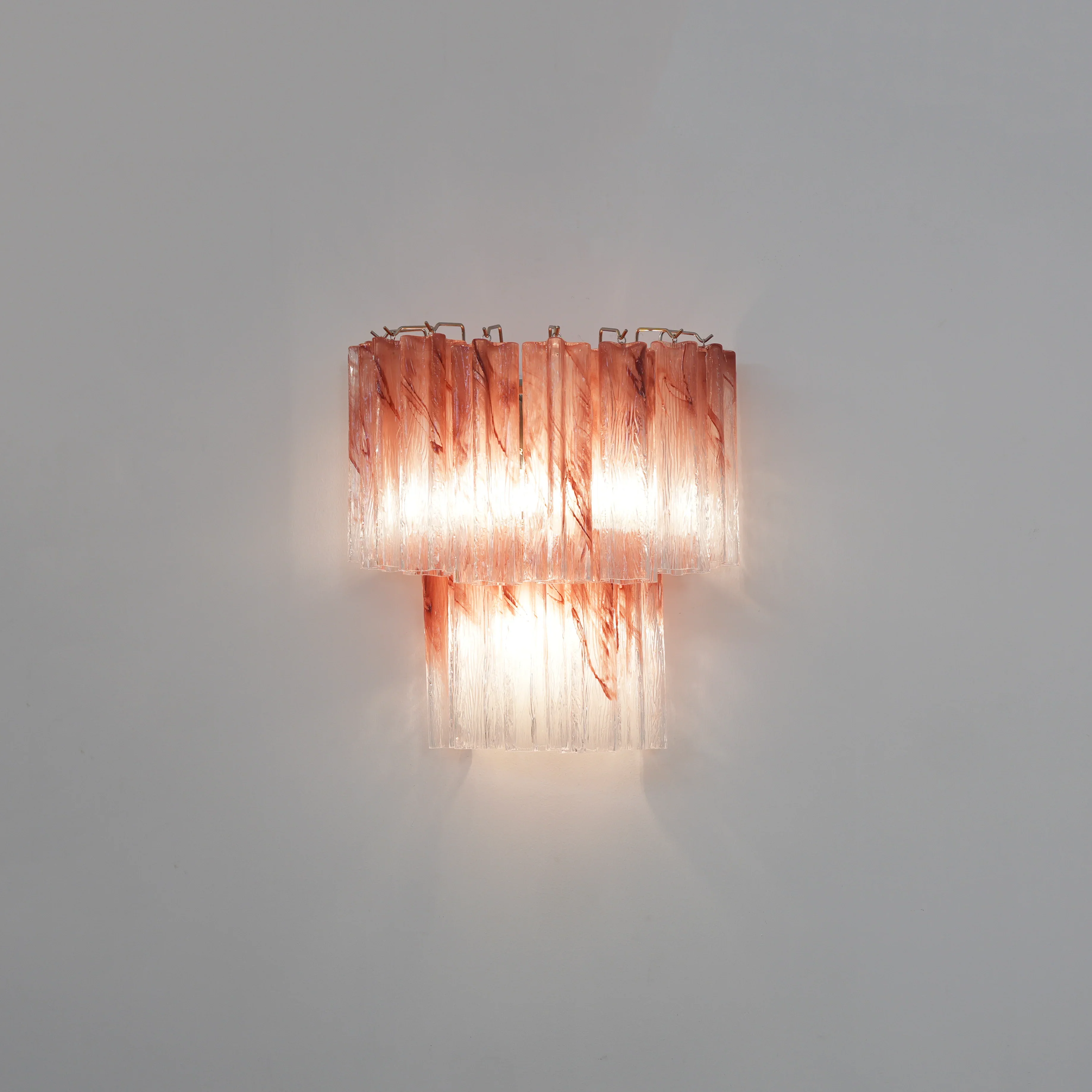 Pink Murano Glass Tube Wall Sconces - Image 10