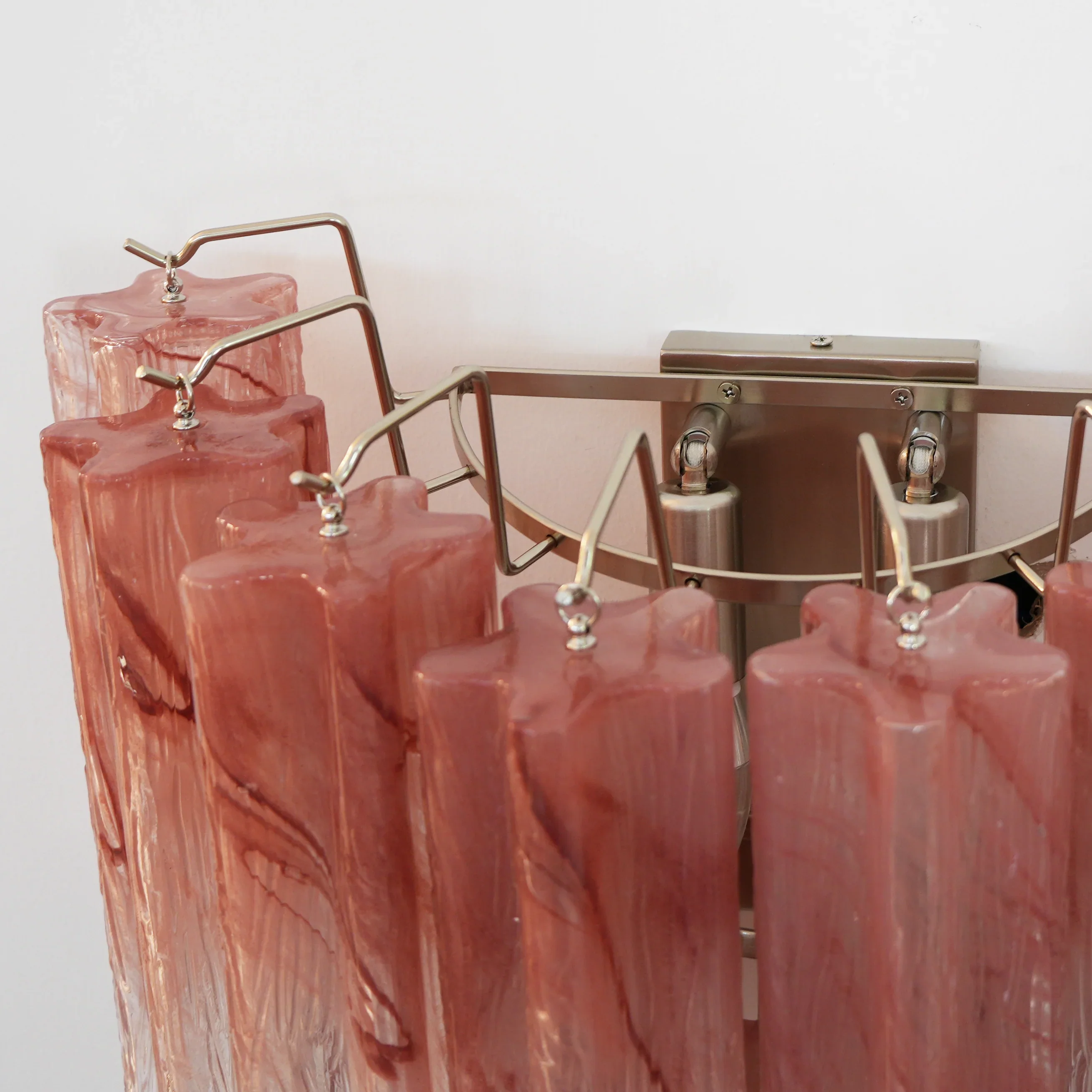 Pink Murano Glass Tube Wall Sconces - Image 14
