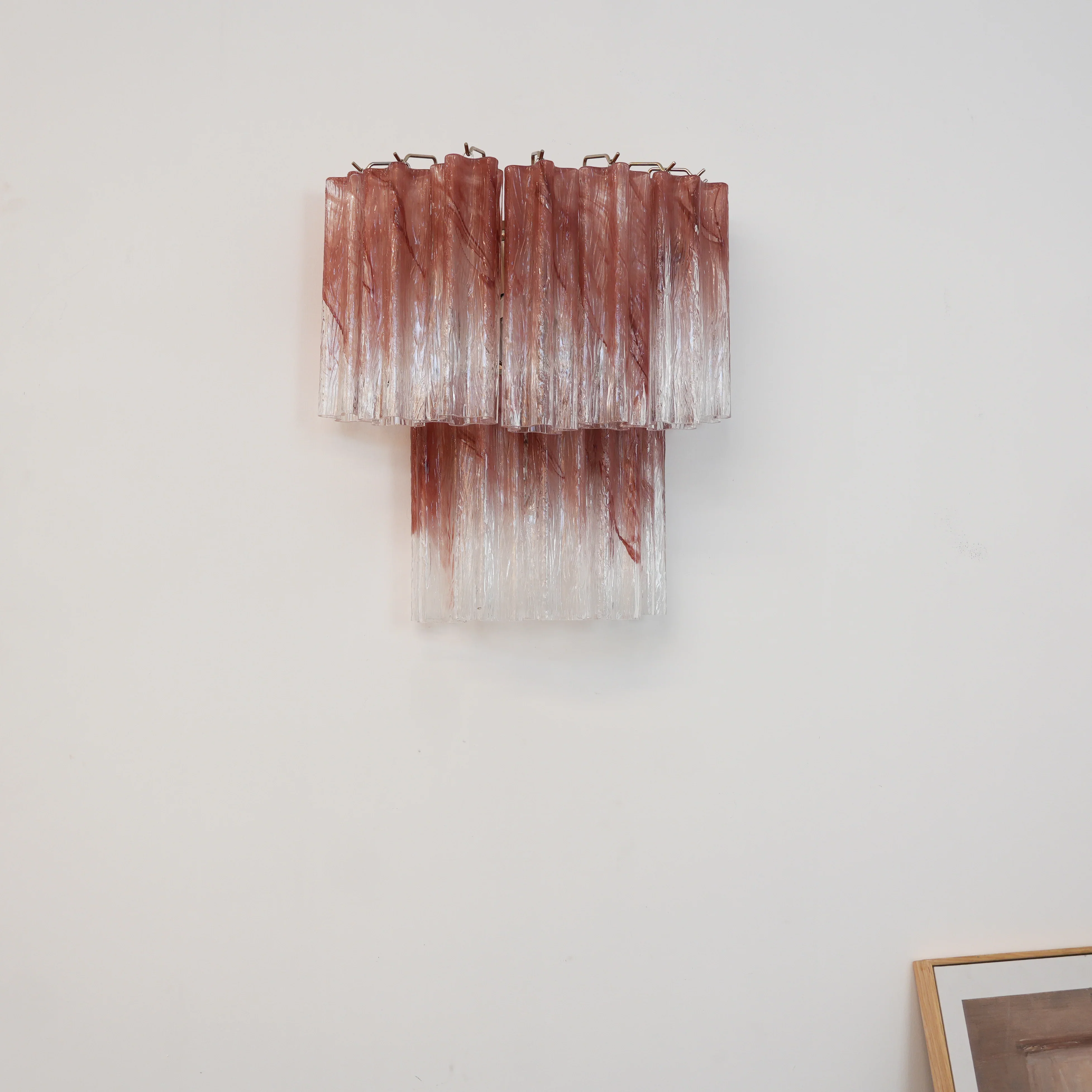 Pink Murano Glass Tube Wall Sconces - Image 4