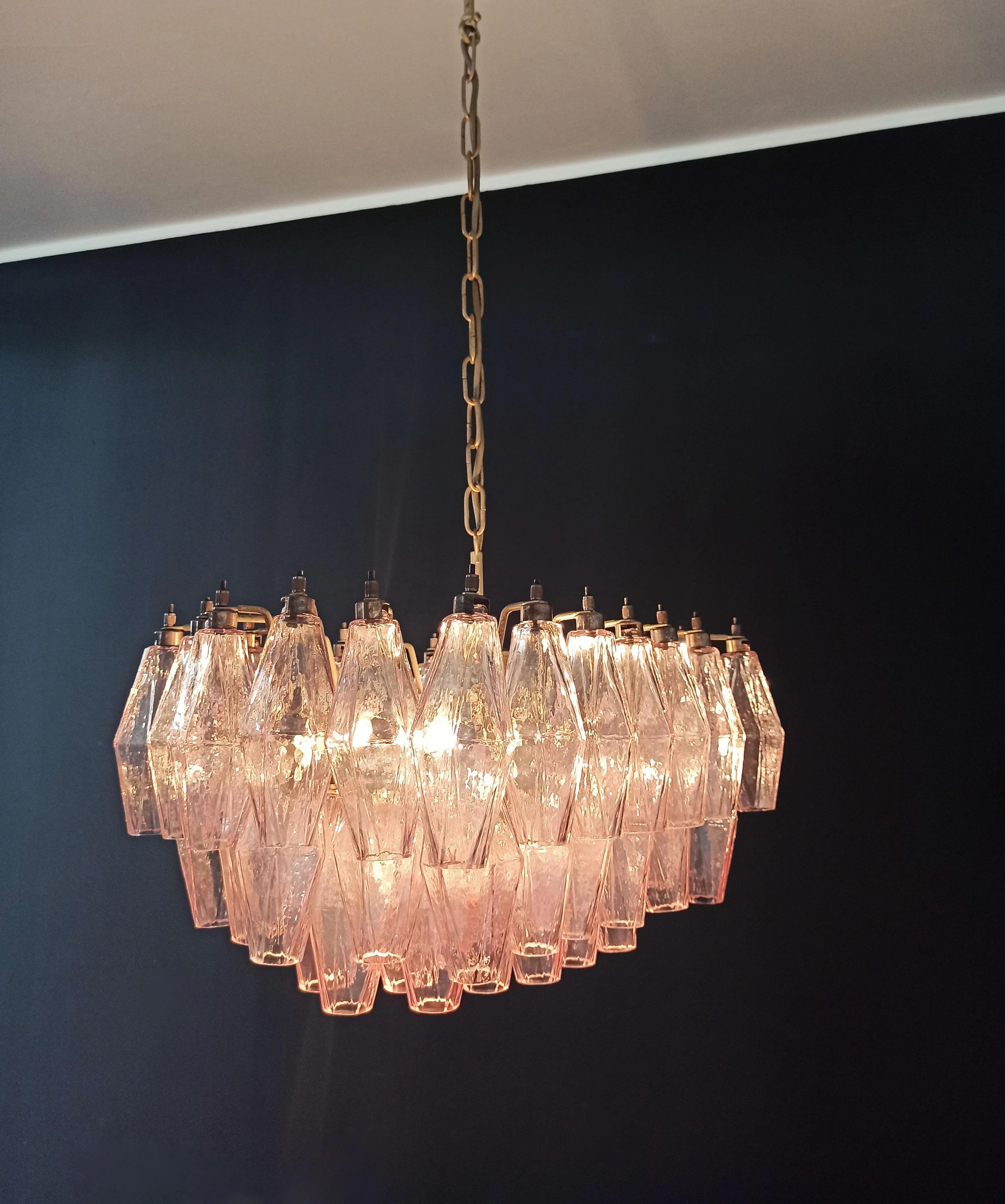 Poliedri Murano Pink Chandelier - Image 8