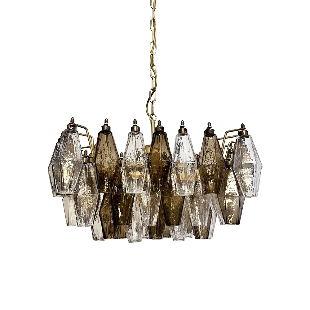 Poliedri Murano Transparent Smoked Chandelier - Image 24