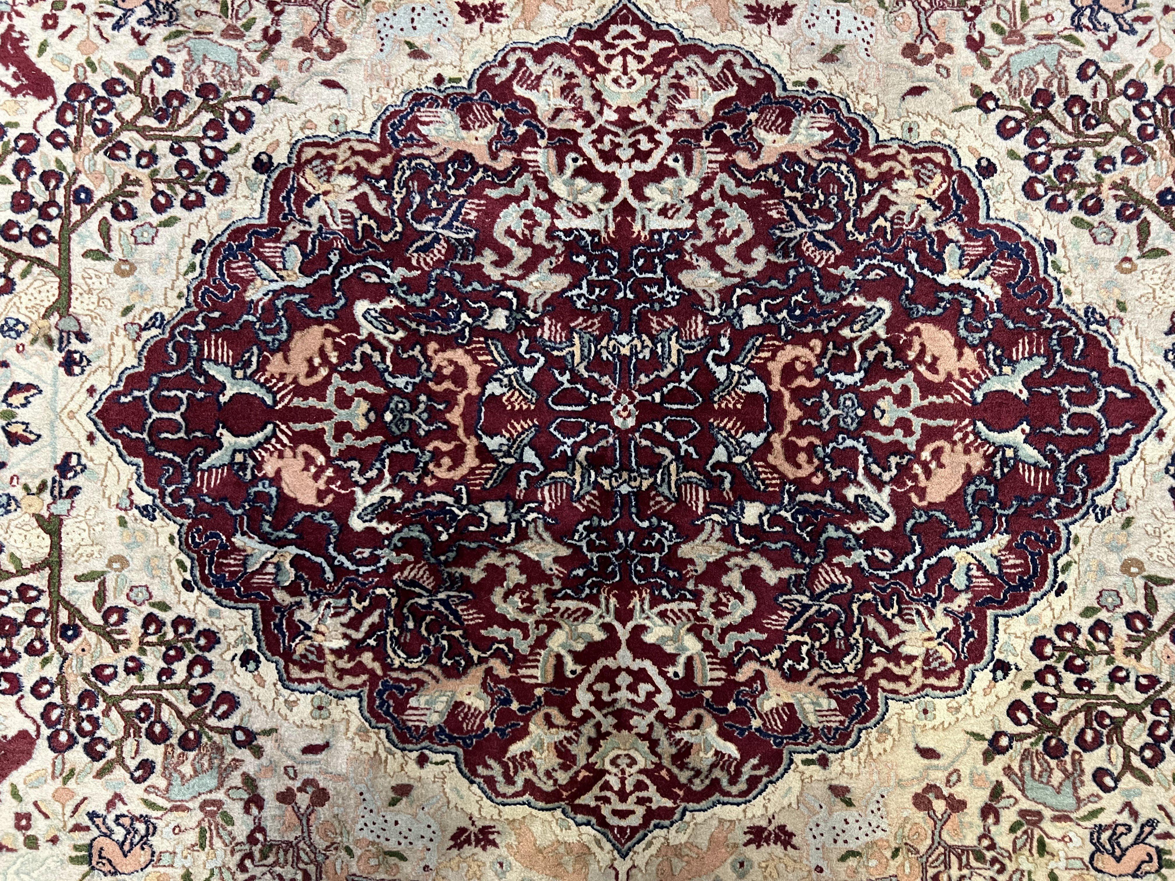 Rare Antique Indian Agra Rug, Early 20th Century Indian Carpet, Animal and Angel Motifs, Hunting Scene, Collectible Oriental Carpet, Wow - Image 5