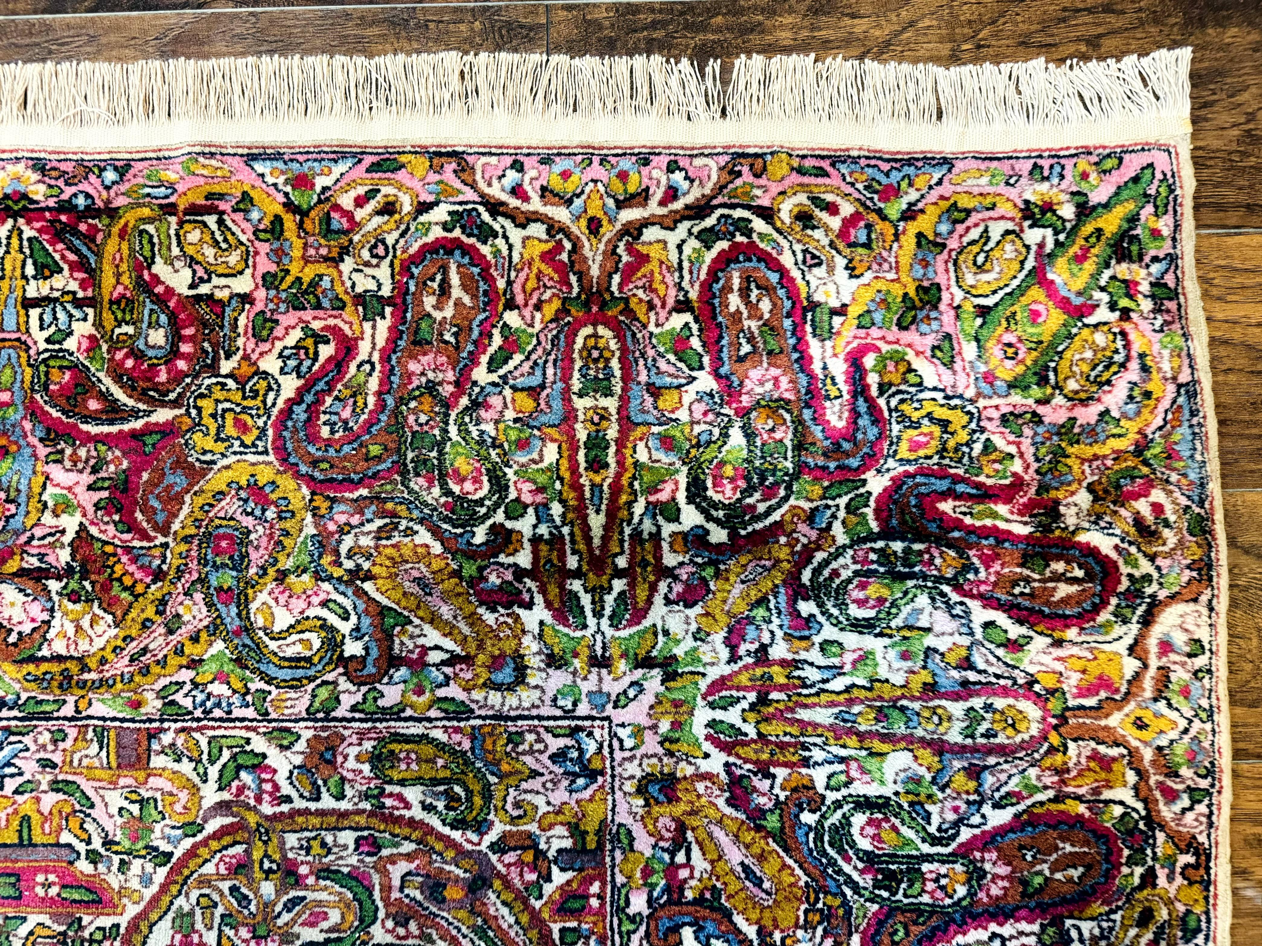 Rare Antique Persian Kerman Lavar Rug 9x12, Boteh Paisley Design - Image 7