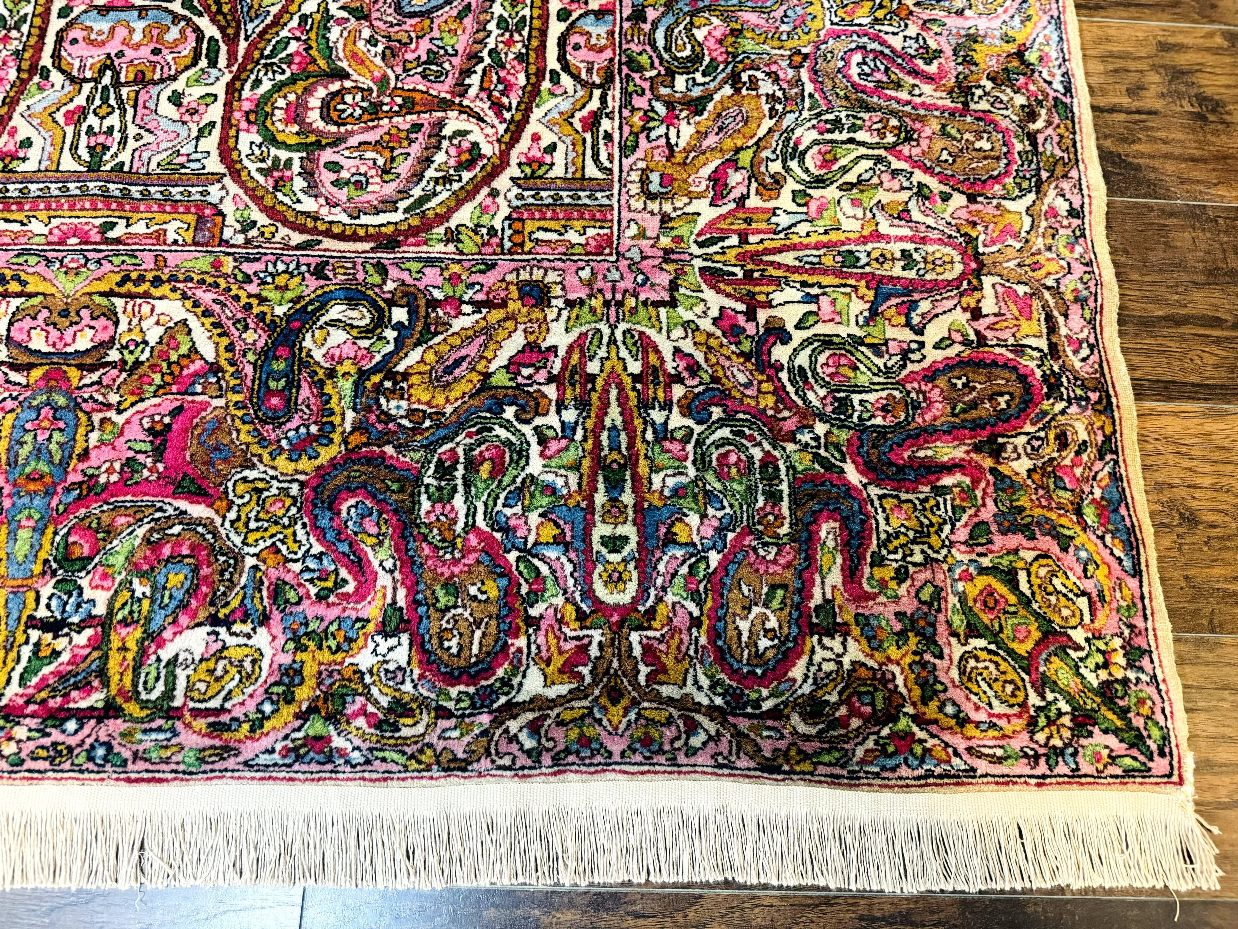 Rare Antique Persian Kerman Lavar Rug 9x12, Boteh Paisley Design - Image 9