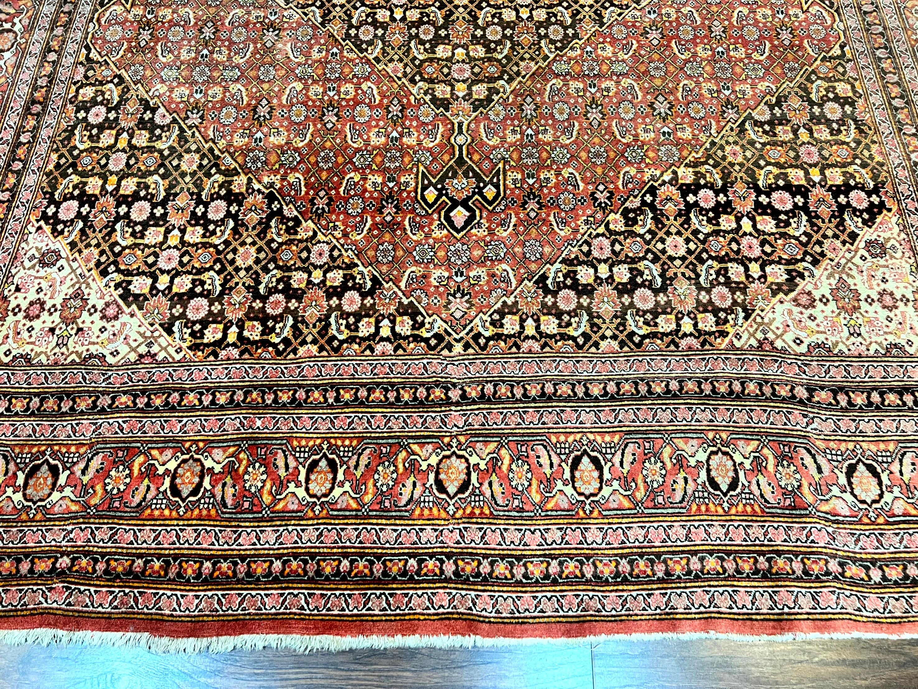 Rare Antique Persian Tabriz Rug 9x12, Red, Handmade, Wool - Image 5