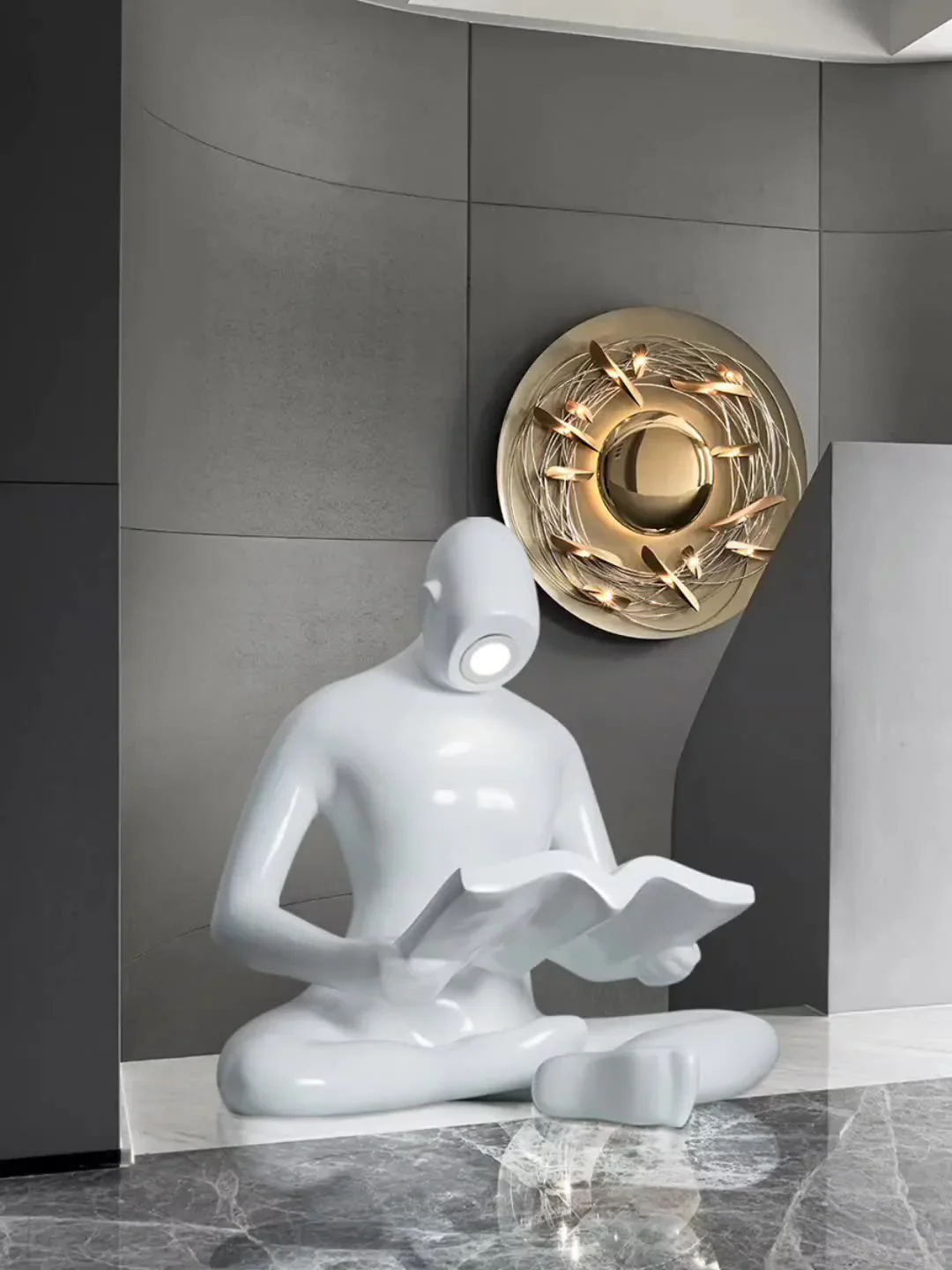 Reading Human Sculpture Floor Lamp - Image 13