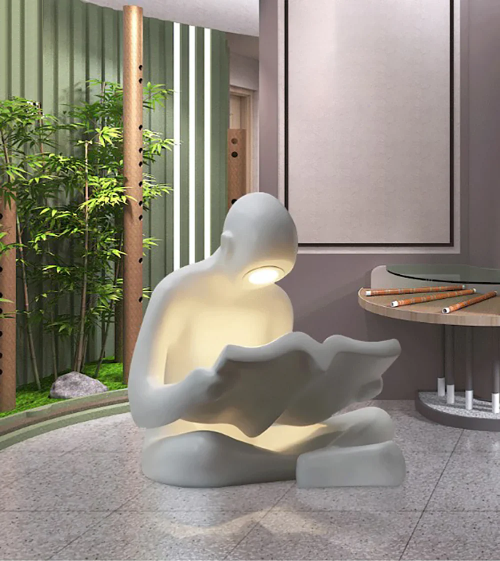 Reading Human Sculpture Floor Lamp - Image 9