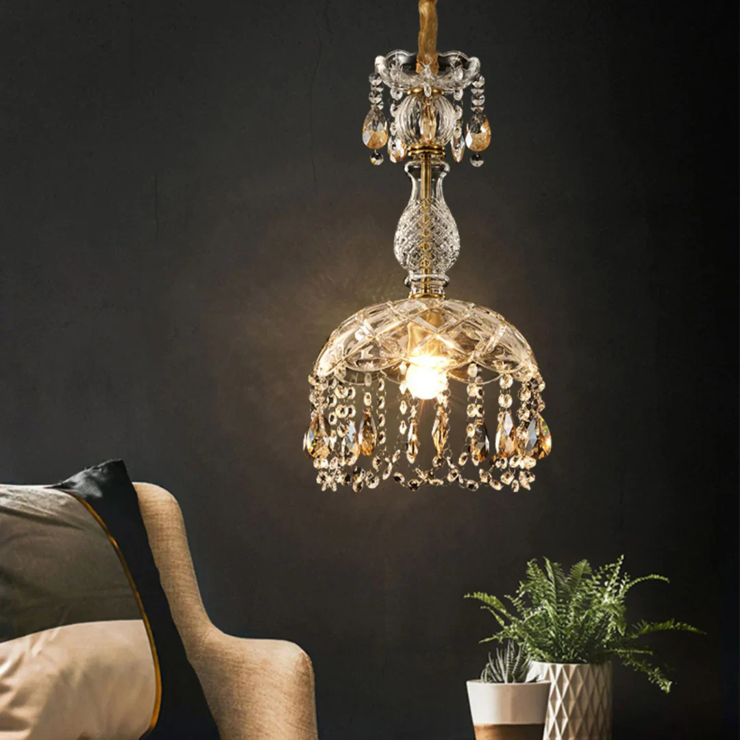 Rondelle Crystal Flower Pendant Lamp - Image 11