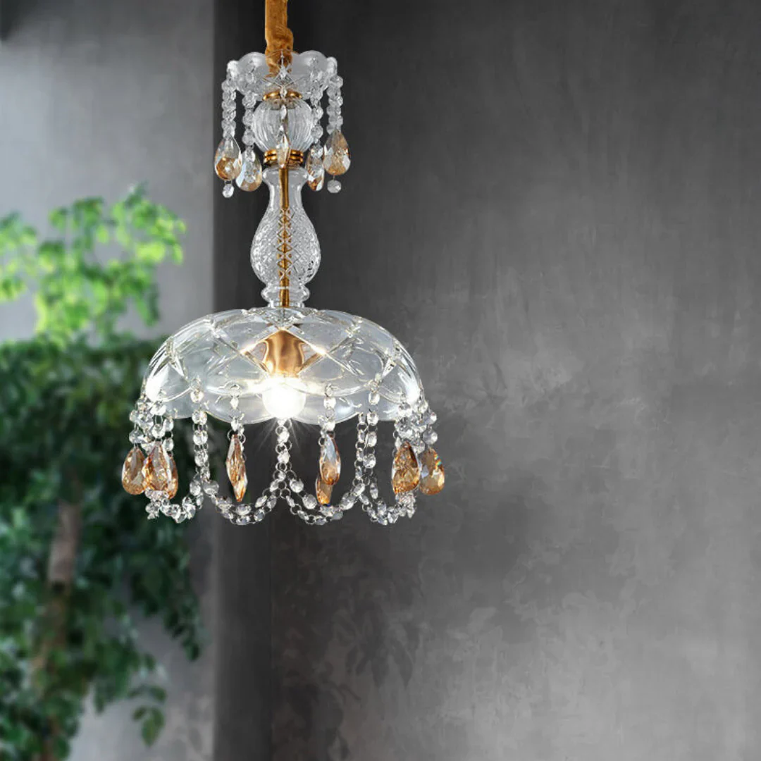 Rondelle Crystal Flower Pendant Lamp - Image 12
