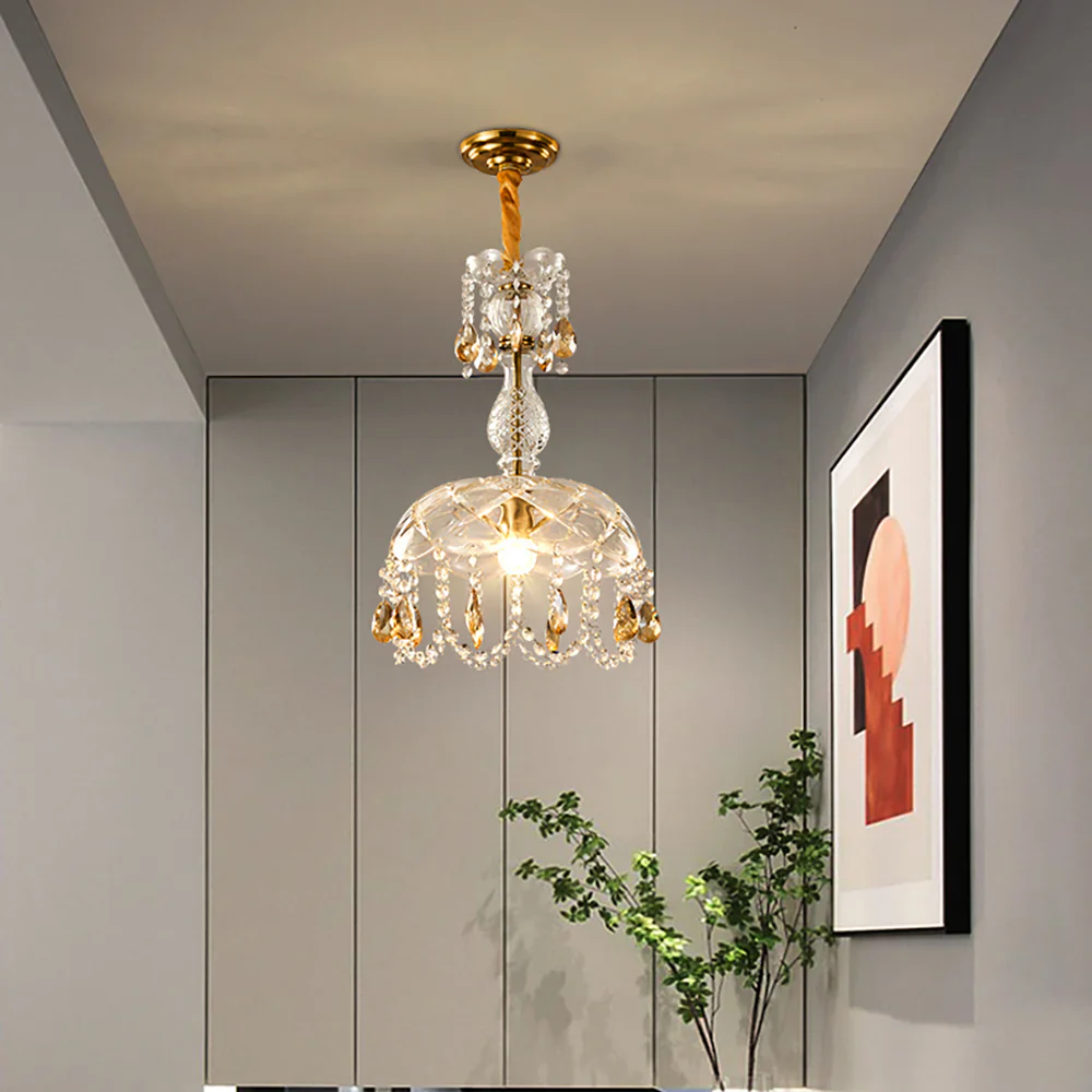 Rondelle Crystal Flower Pendant Lamp - Image 2