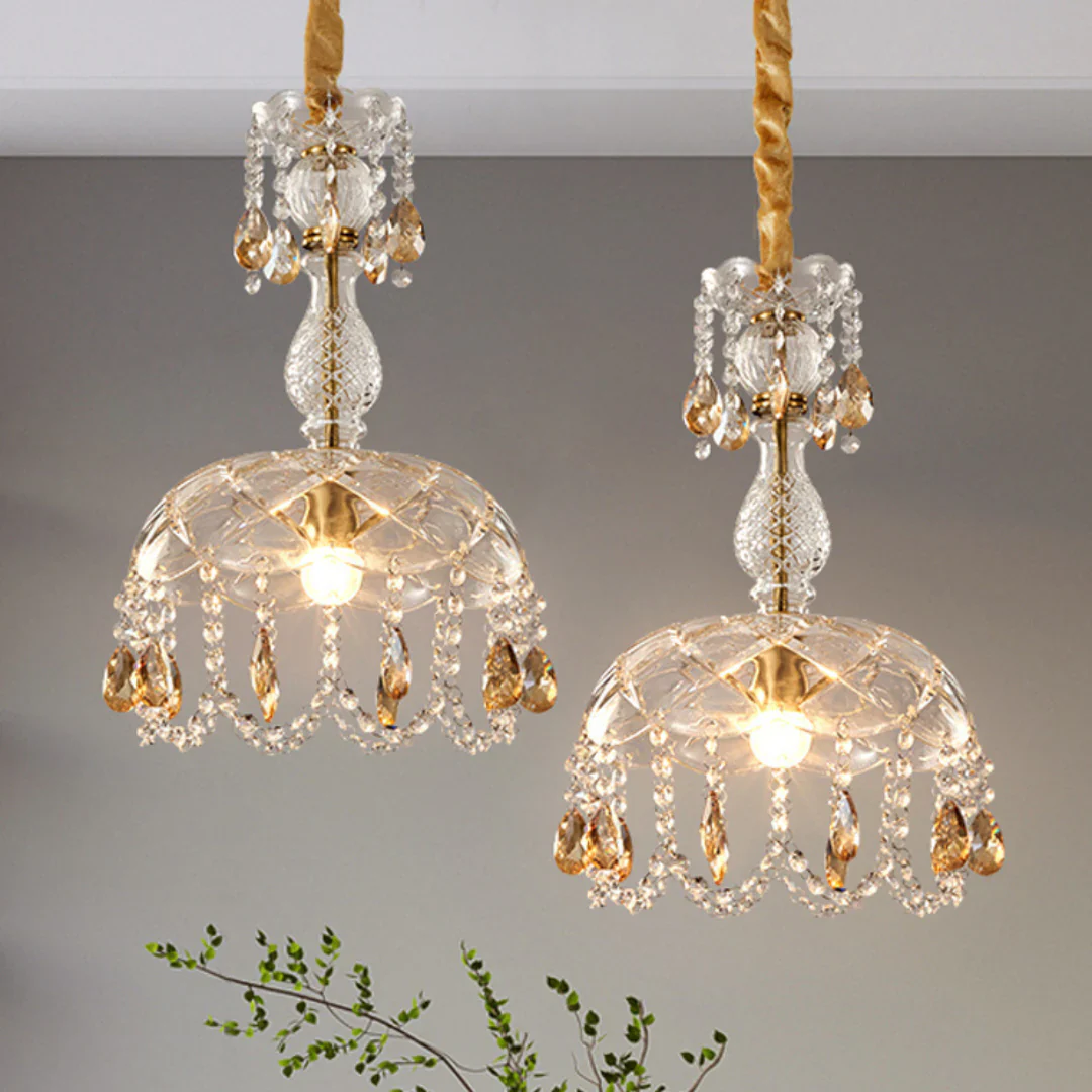 Rondelle Crystal Flower Pendant Lamp - Image 6