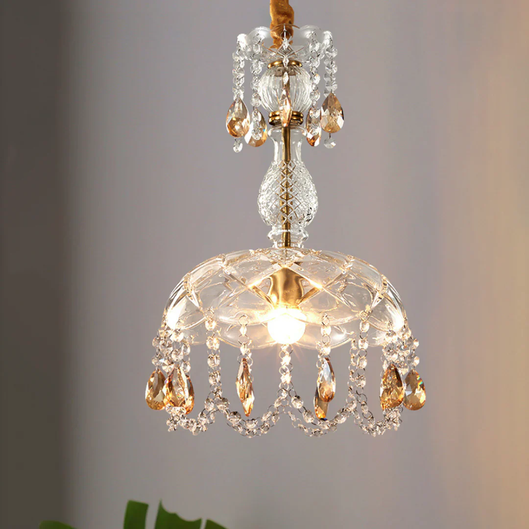 Rondelle Crystal Flower Pendant Lamp - Image 7