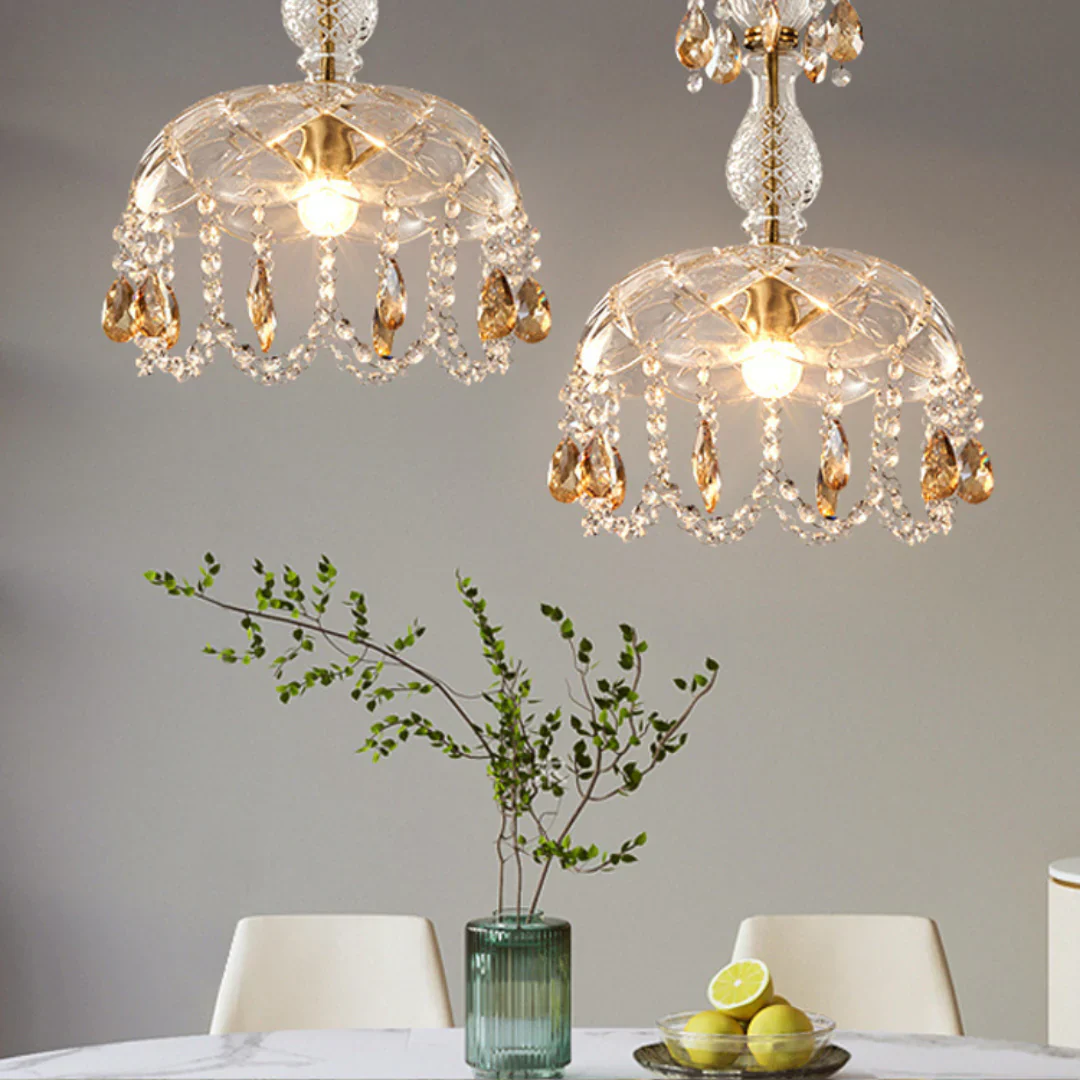 Rondelle Crystal Flower Pendant Lamp - Image 9