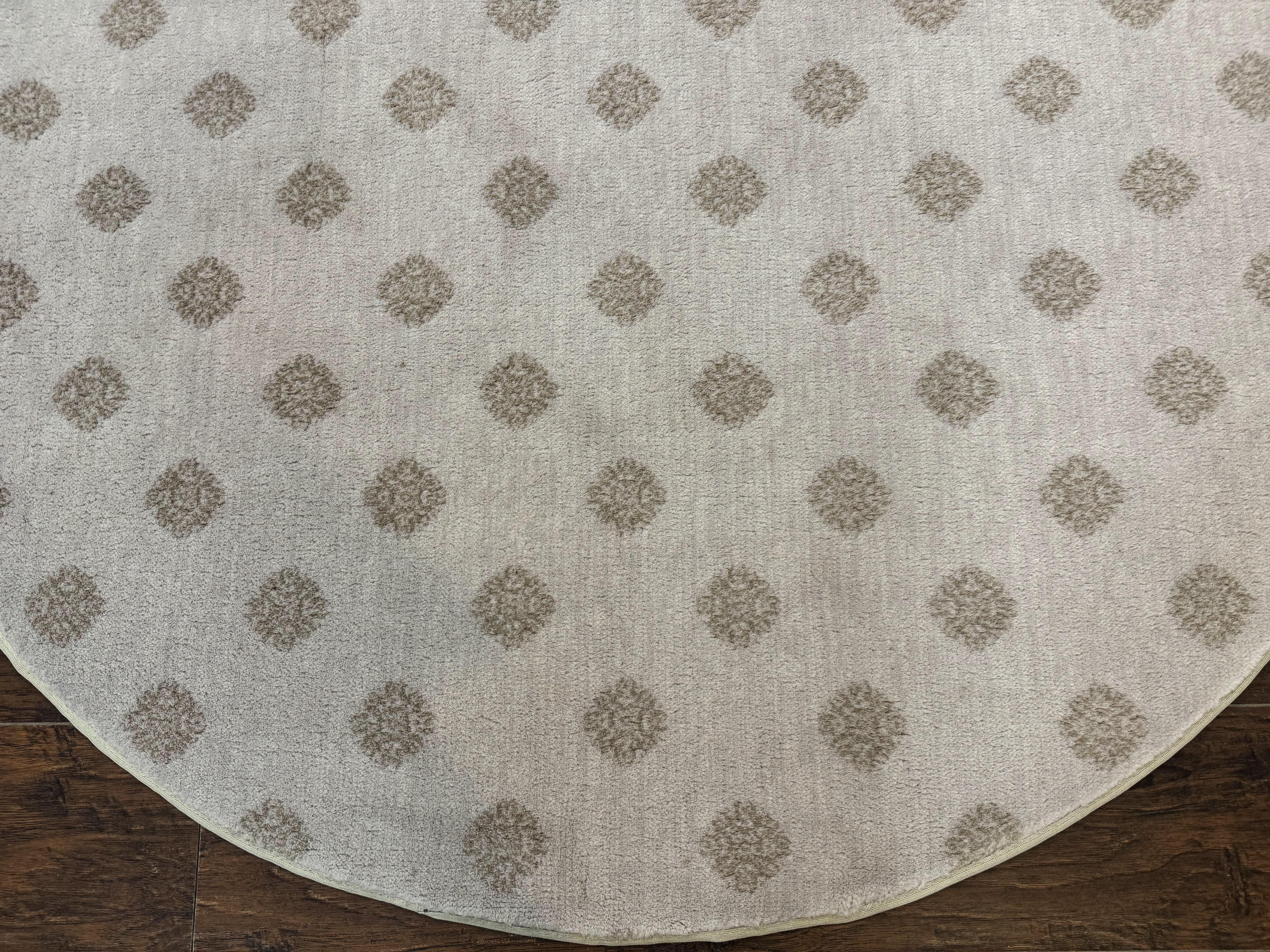 Round Power Loomed Rug 5x5, Contemporary Modern Round Carpet, 5ft Round - Image 4