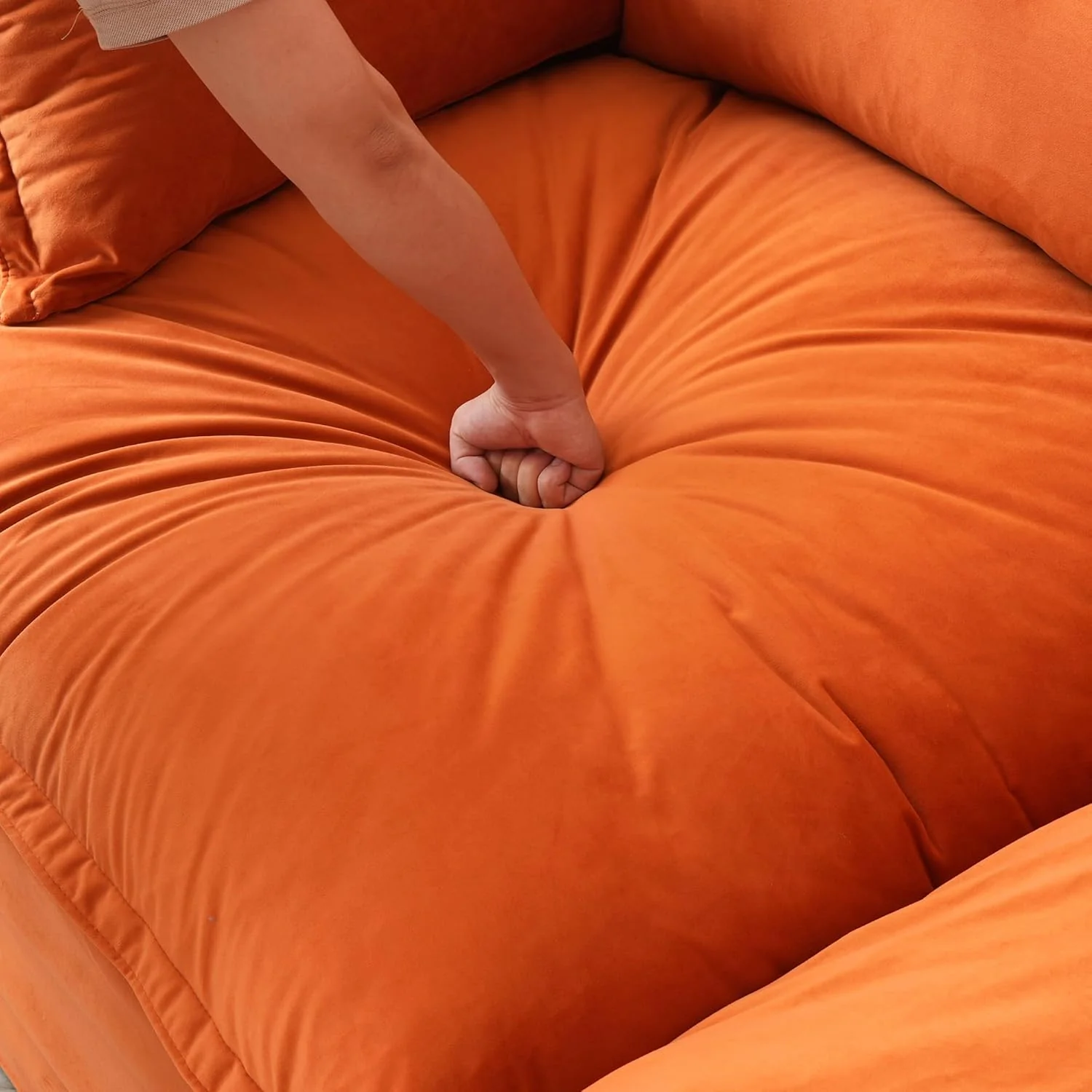 Sabi Modular Boucle Cloud Sofa - Orange - 4-Seater Sofa - Image 5