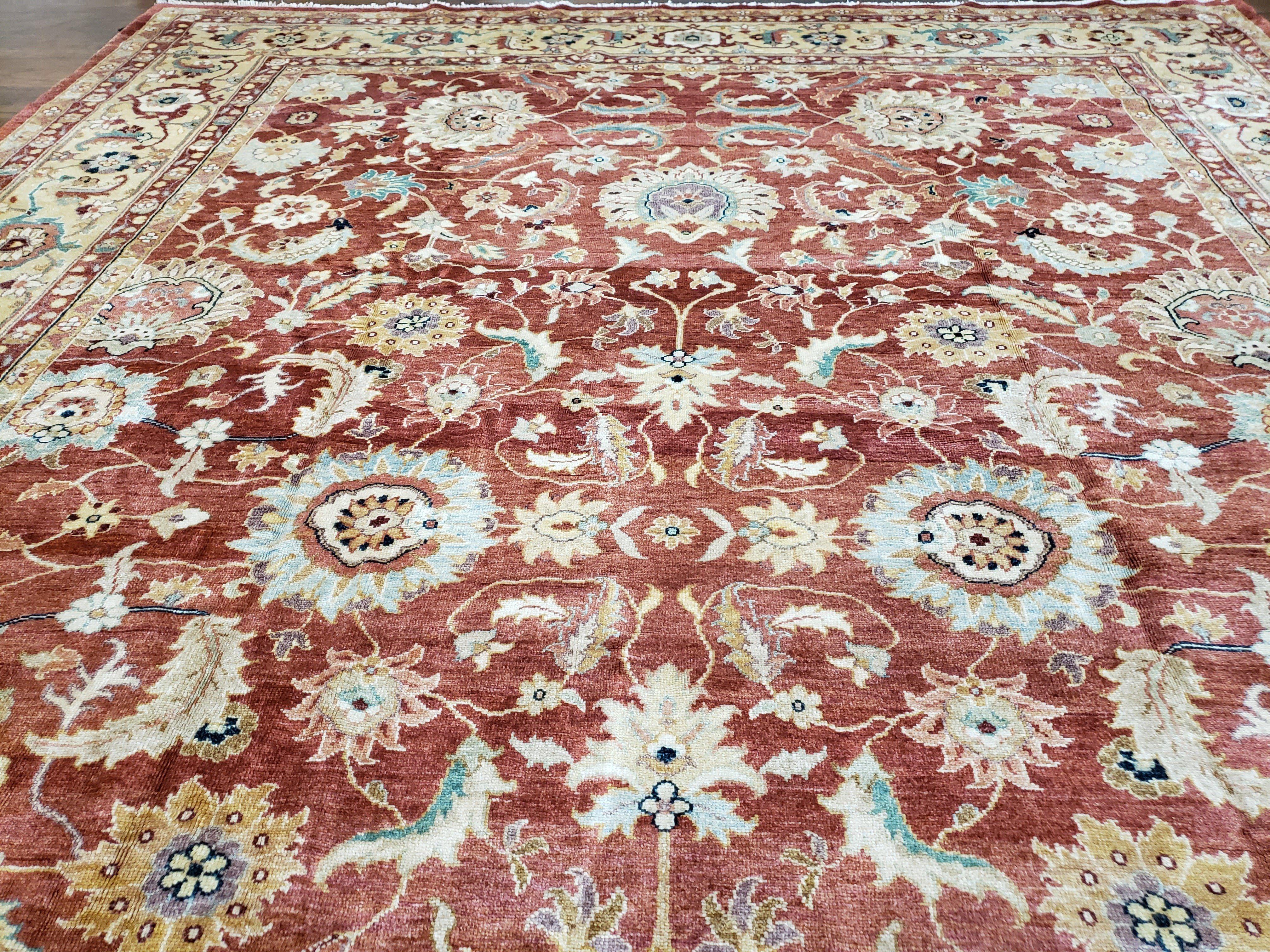 Safavieh Room Sized Rug 10x14, Wool Hand-Knotted Auburn Red & Light Gold Egyptian Mahal Oriental Carpet, 10 x 14 Large Living Room Rug - Image 12