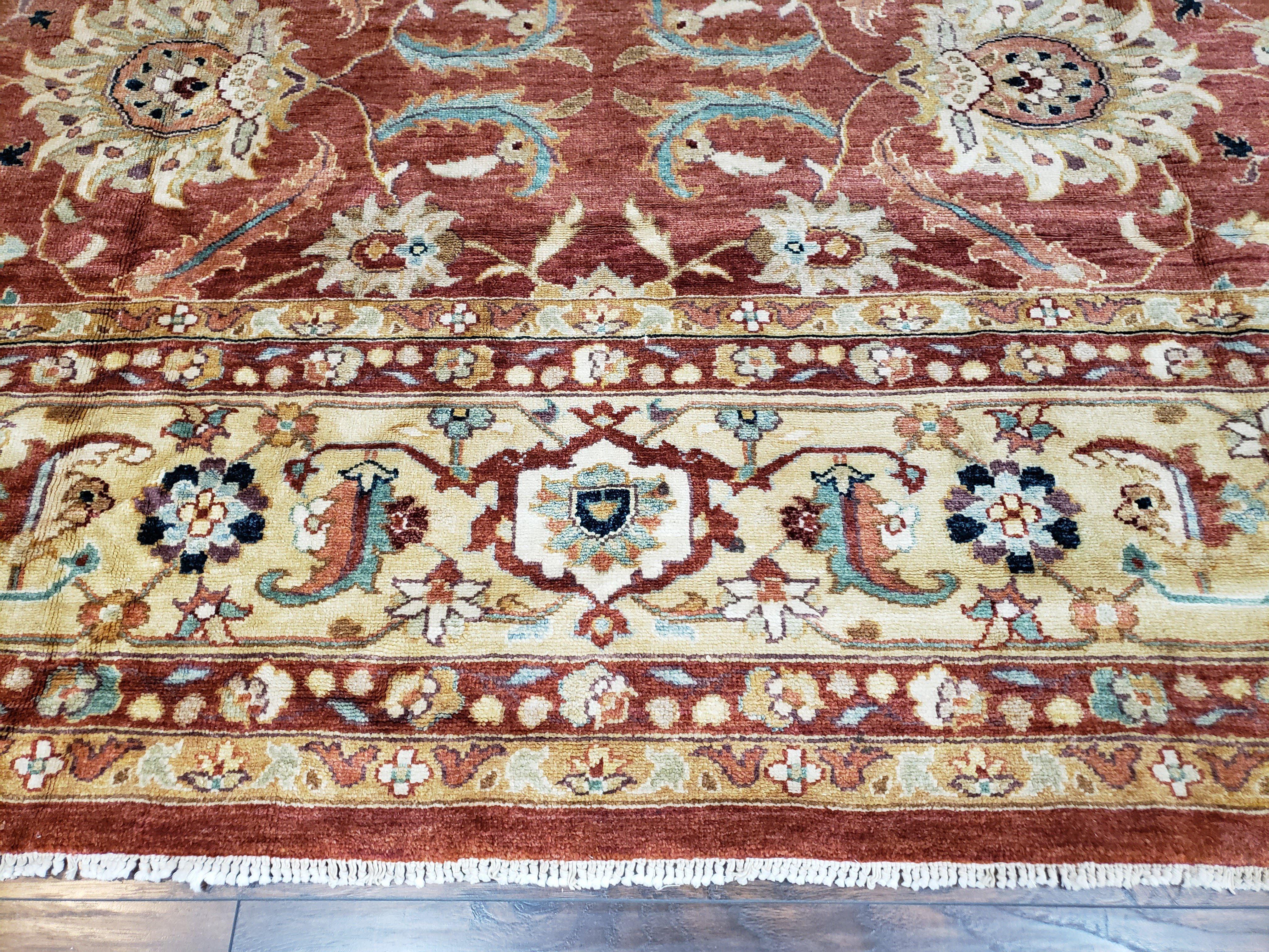 Safavieh Room Sized Rug 10x14, Wool Hand-Knotted Auburn Red & Light Gold Egyptian Mahal Oriental Carpet, 10 x 14 Large Living Room Rug - Image 5