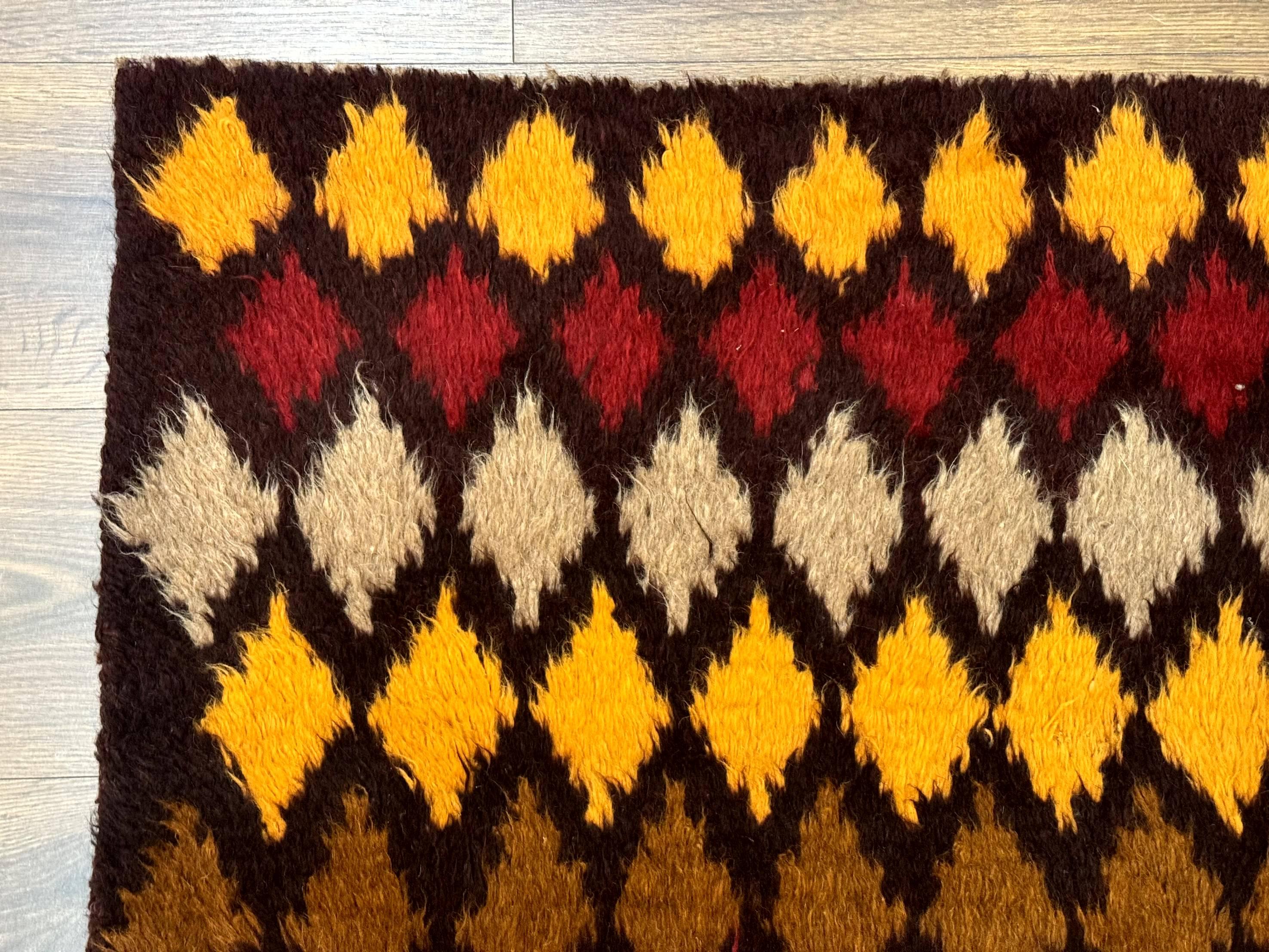 Shaggy Balouch Rug 3x4, Tribal Rug, Afghan Rug, Brown, Multicolor - Image 6